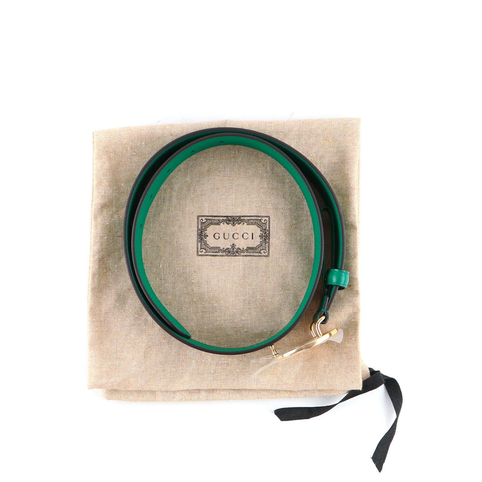 GUCCI - Ceinture GG Blondie en cuir vert (T80)