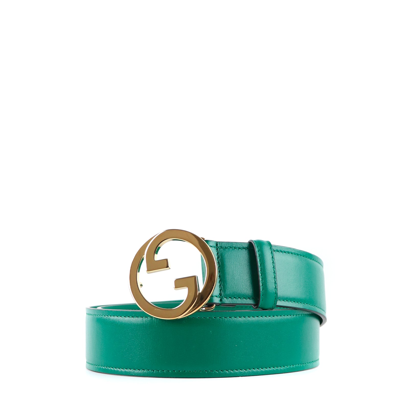 GUCCI - Ceinture GG Blondie en cuir vert (T80)