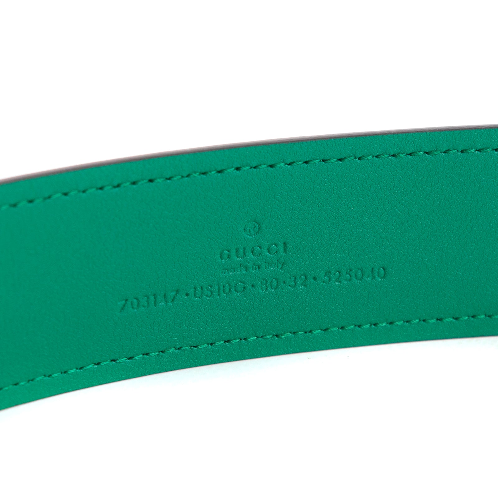 GUCCI - Ceinture GG Blondie en cuir vert (T80)