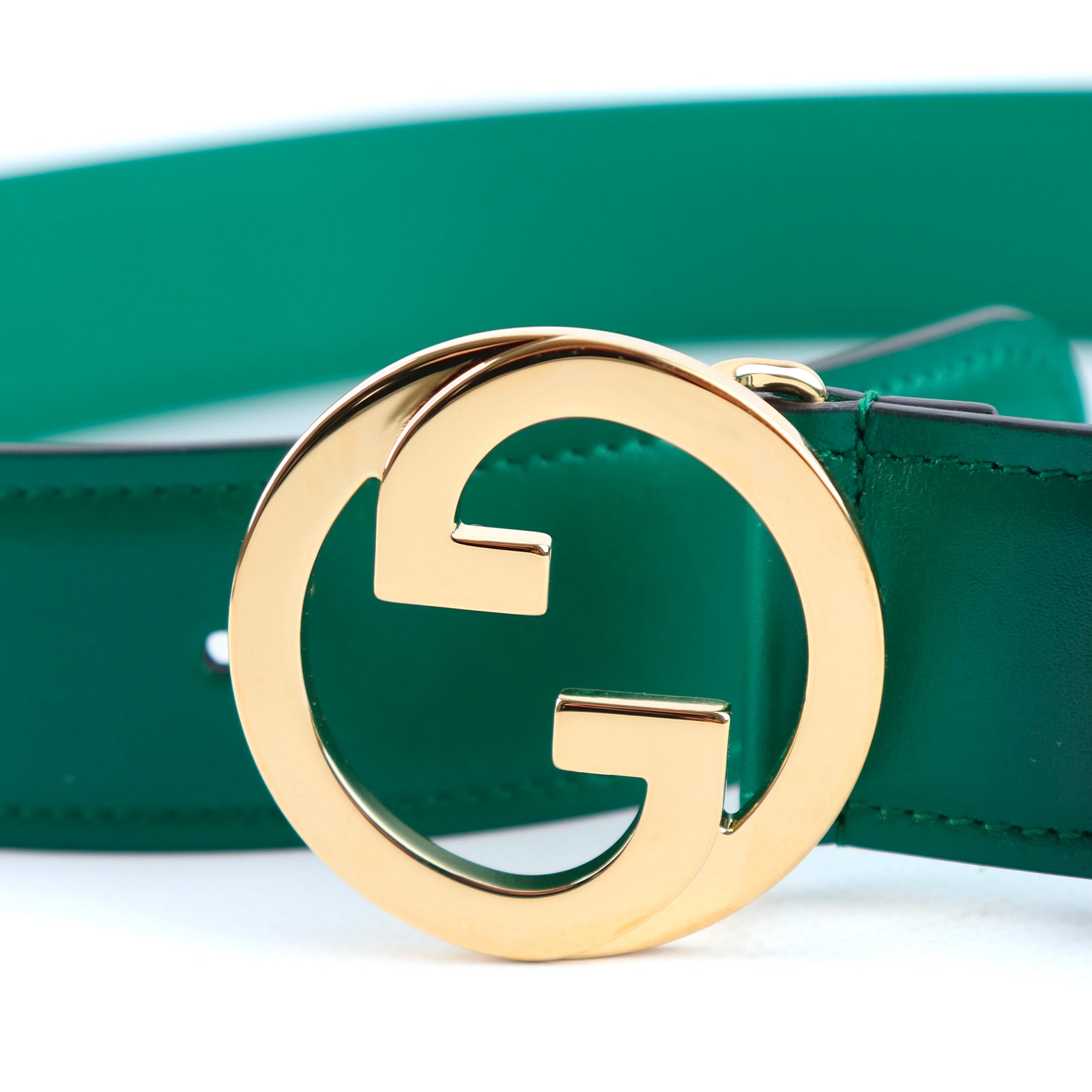 GUCCI - Ceinture GG Blondie en cuir vert (T80)
