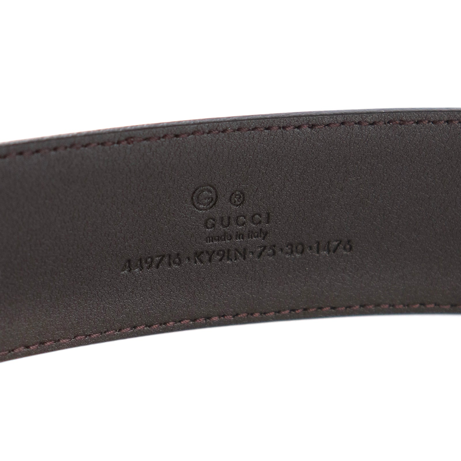 GUCCI - Ceinture en cuir et toile GG (T75)