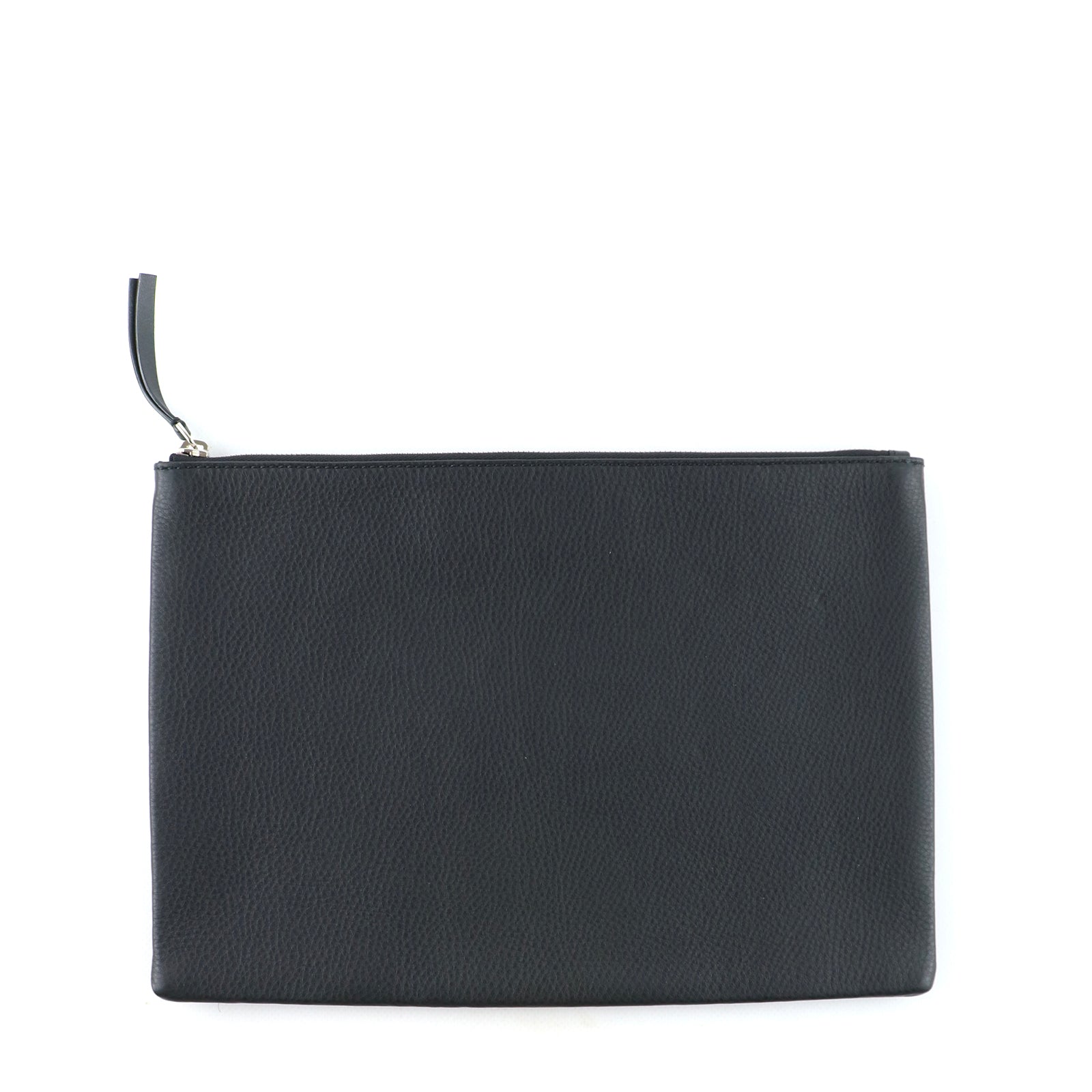 BALENCIAGA - Pochette en cuir grainé noir