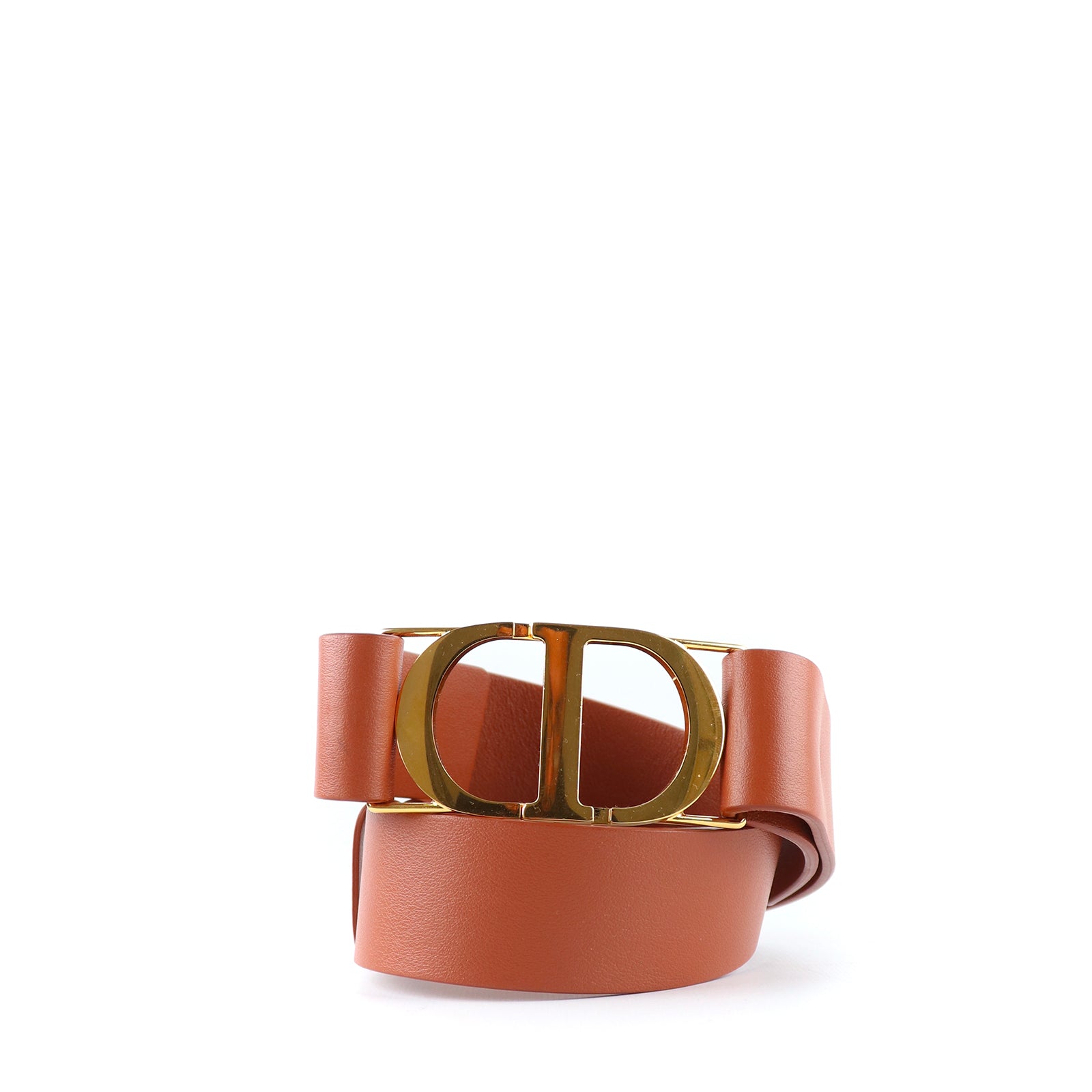 DIOR - Ceinture 30 Montaigne en cuir marron (T80)