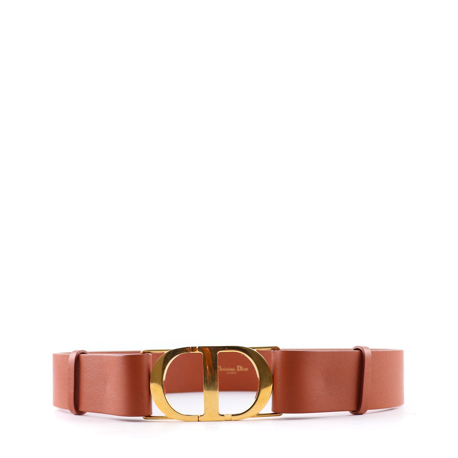DIOR - Ceinture 30 Montaigne en cuir marron (T80)