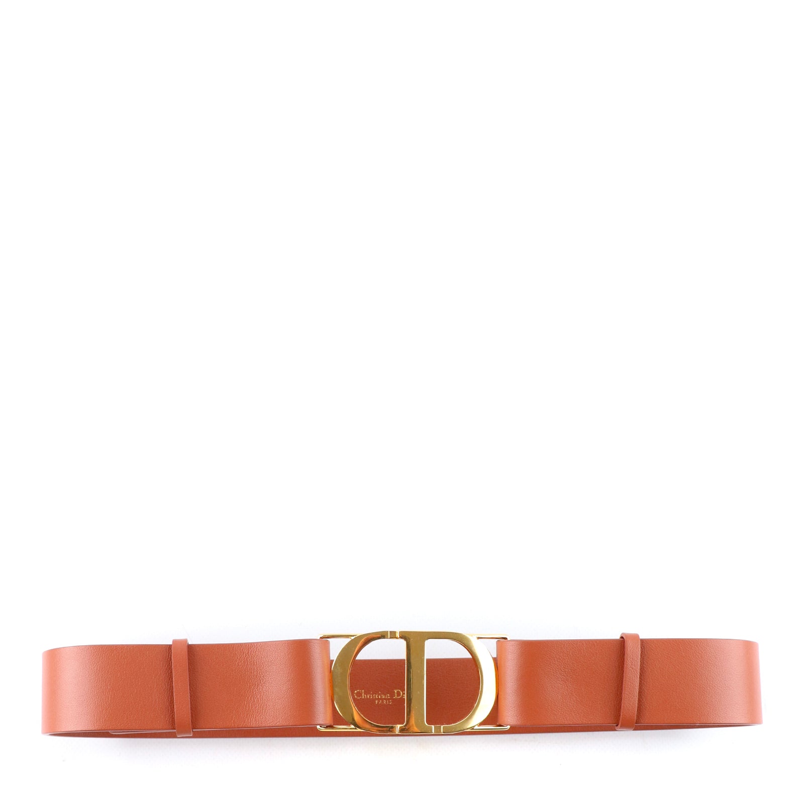 DIOR - Ceinture 30 Montaigne en cuir marron (T80)