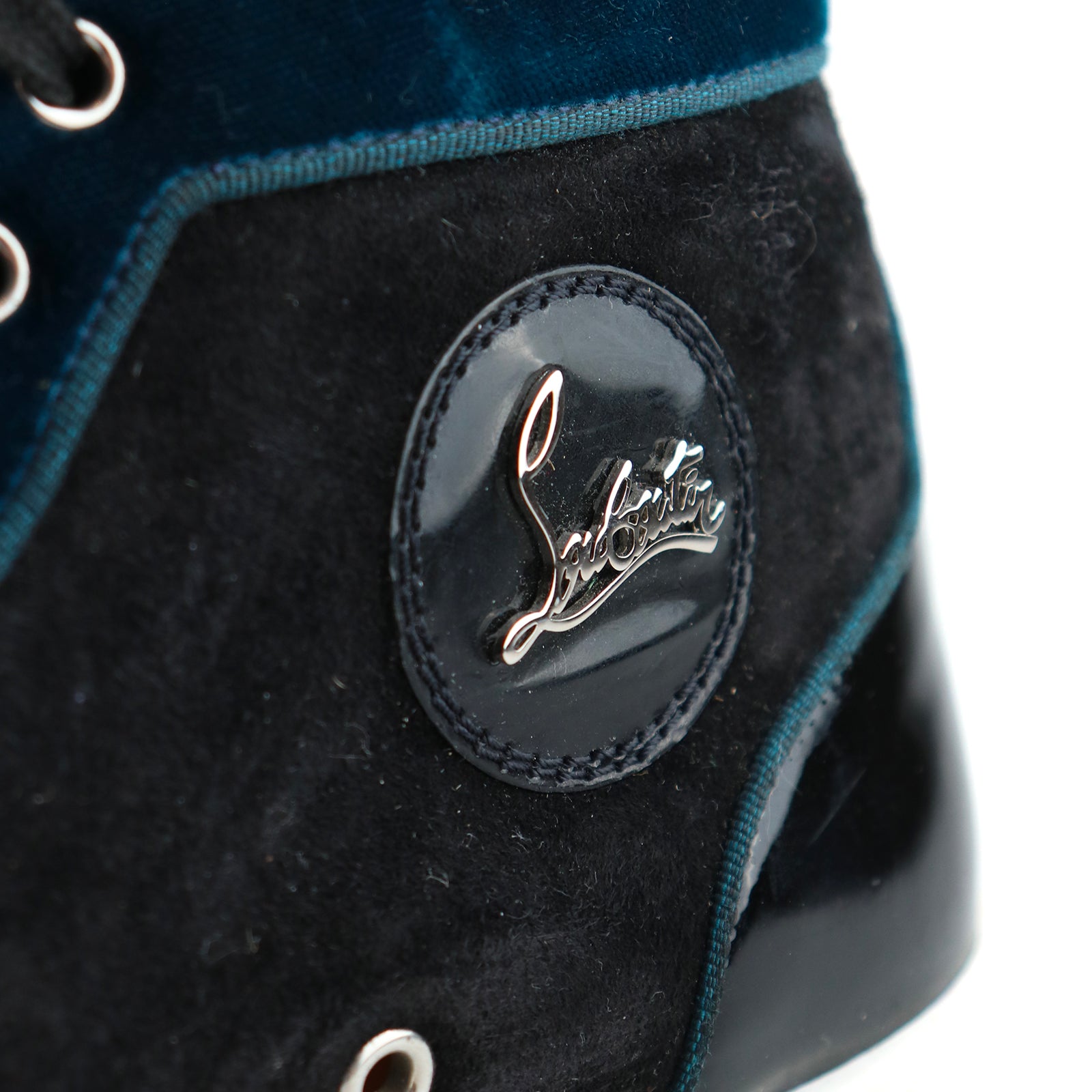 LOUBOUTIN - Louis "On Fire" high-top sneakers in suede and rhinestones (T39.5)