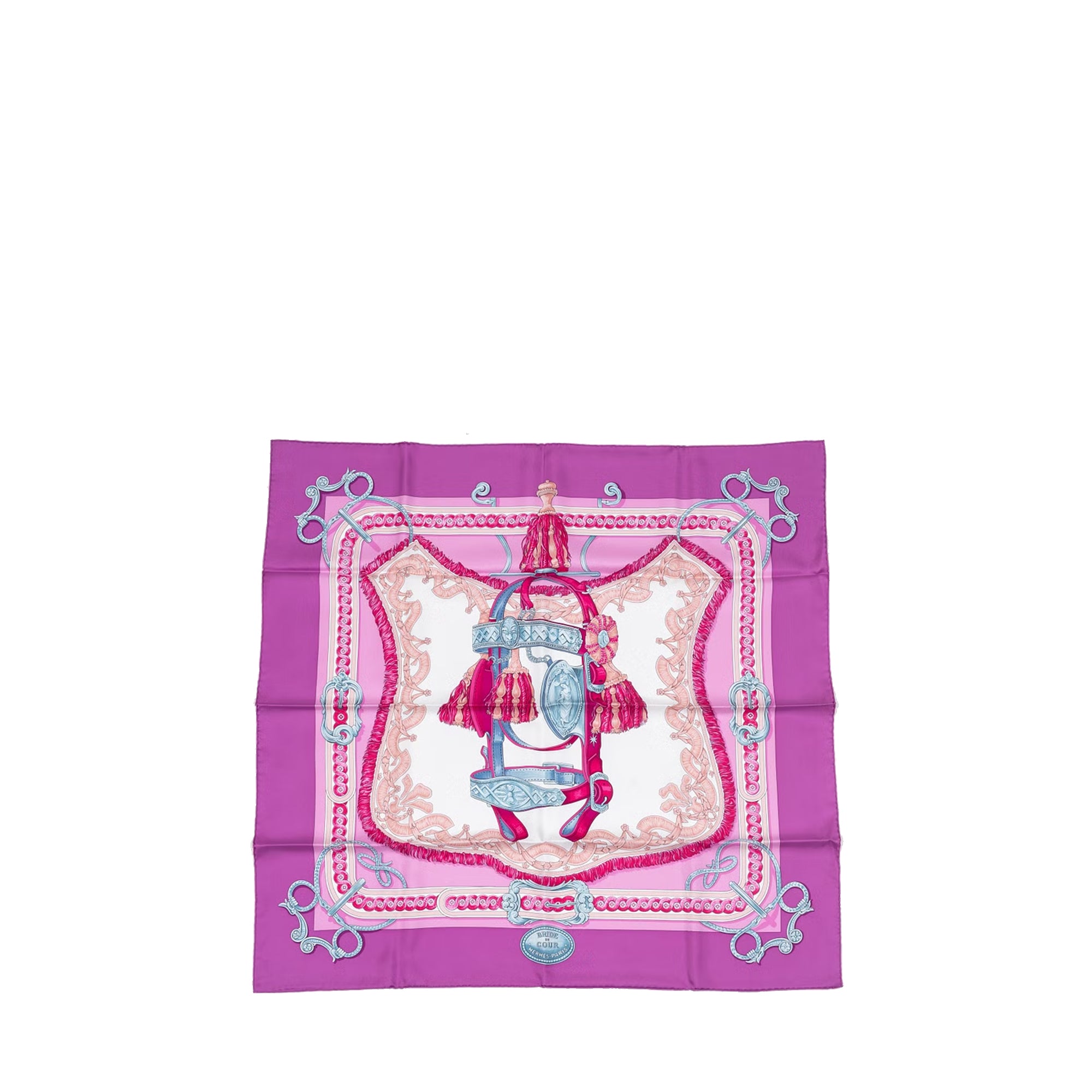 HERMÈS - Hermès Bride de Cour 90 scarf in multicoloured silk