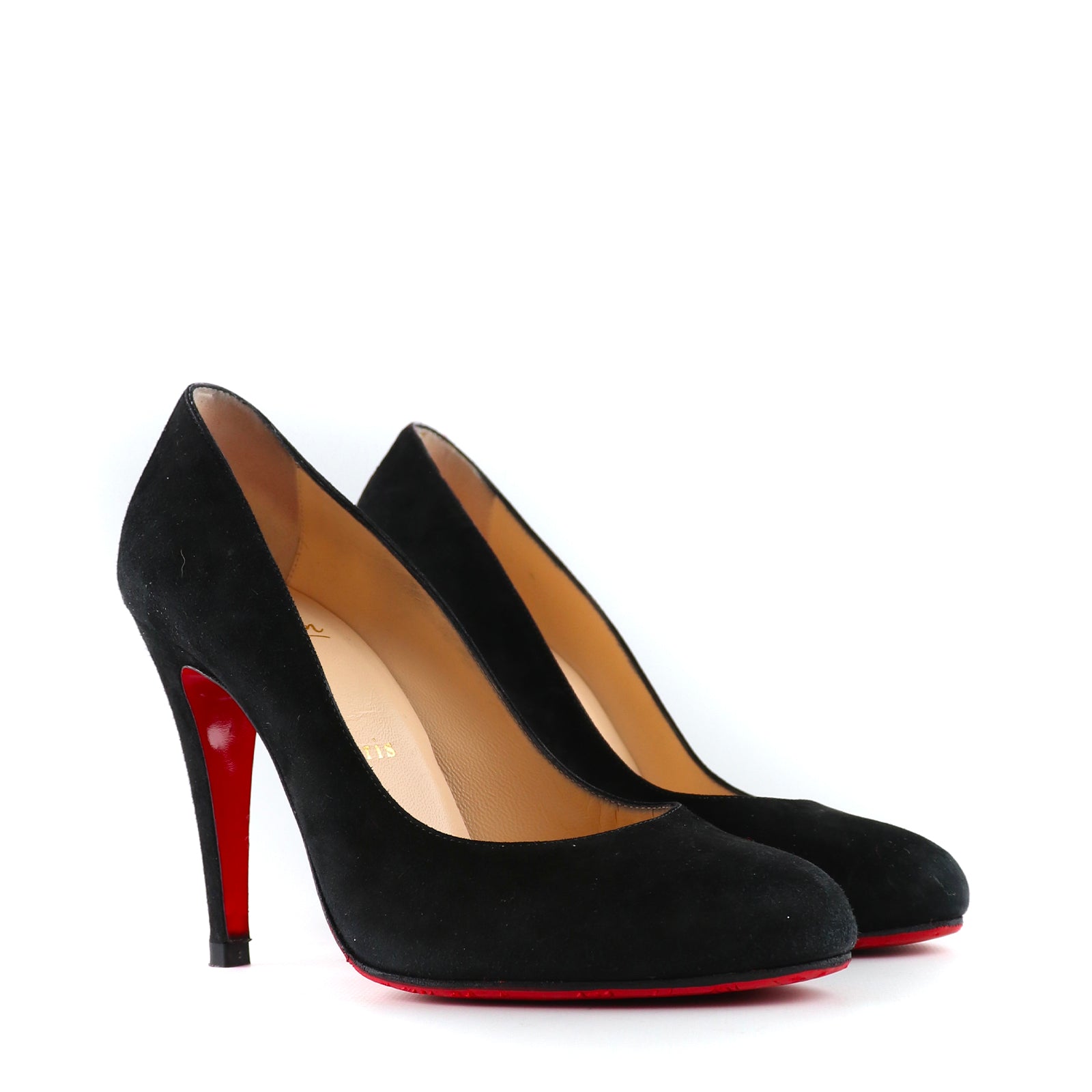 LOUBOUTIN - Escarpins Ron Ron en suède noir (T36,5)