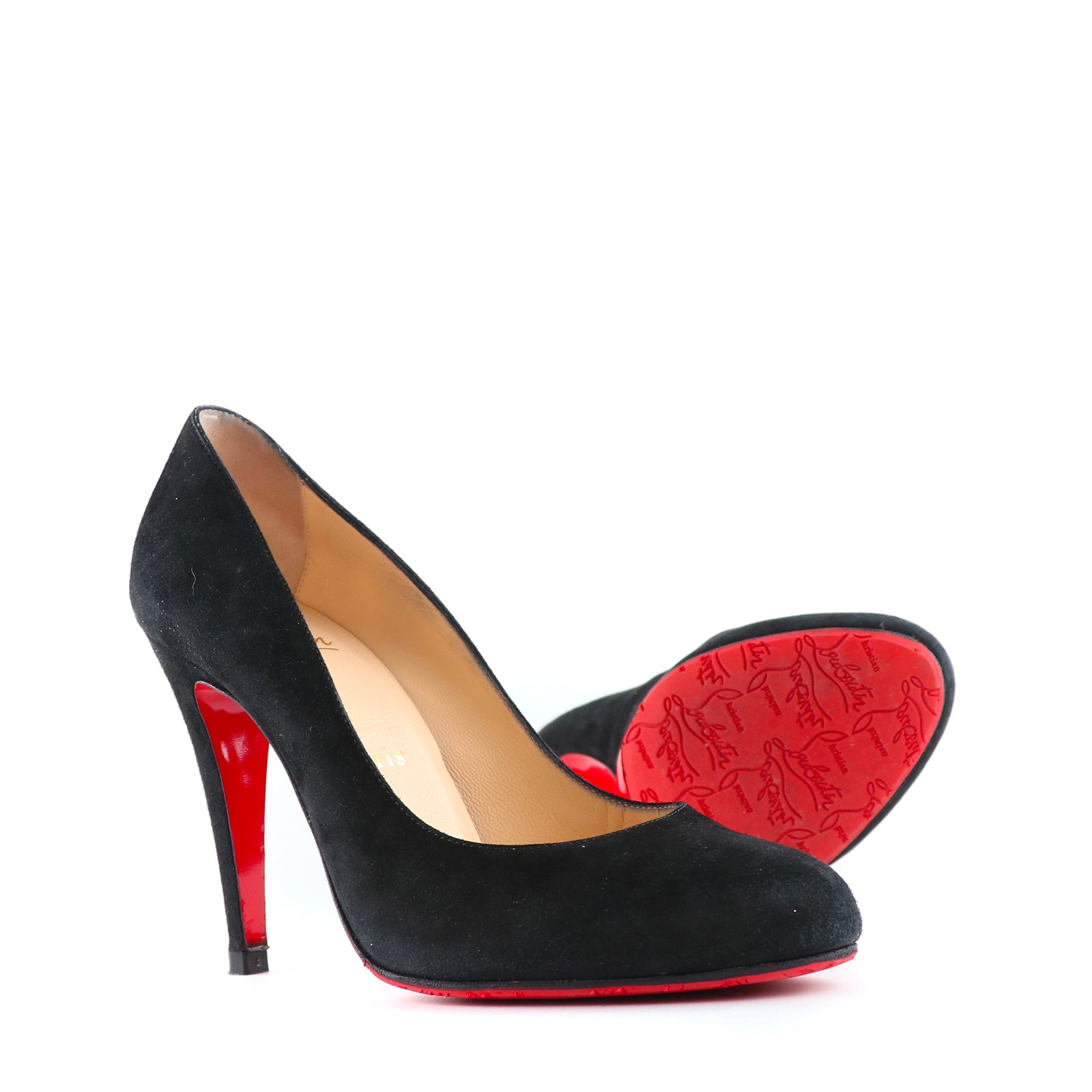 LOUBOUTIN - Escarpins Ron Ron en suède noir (T36,5)