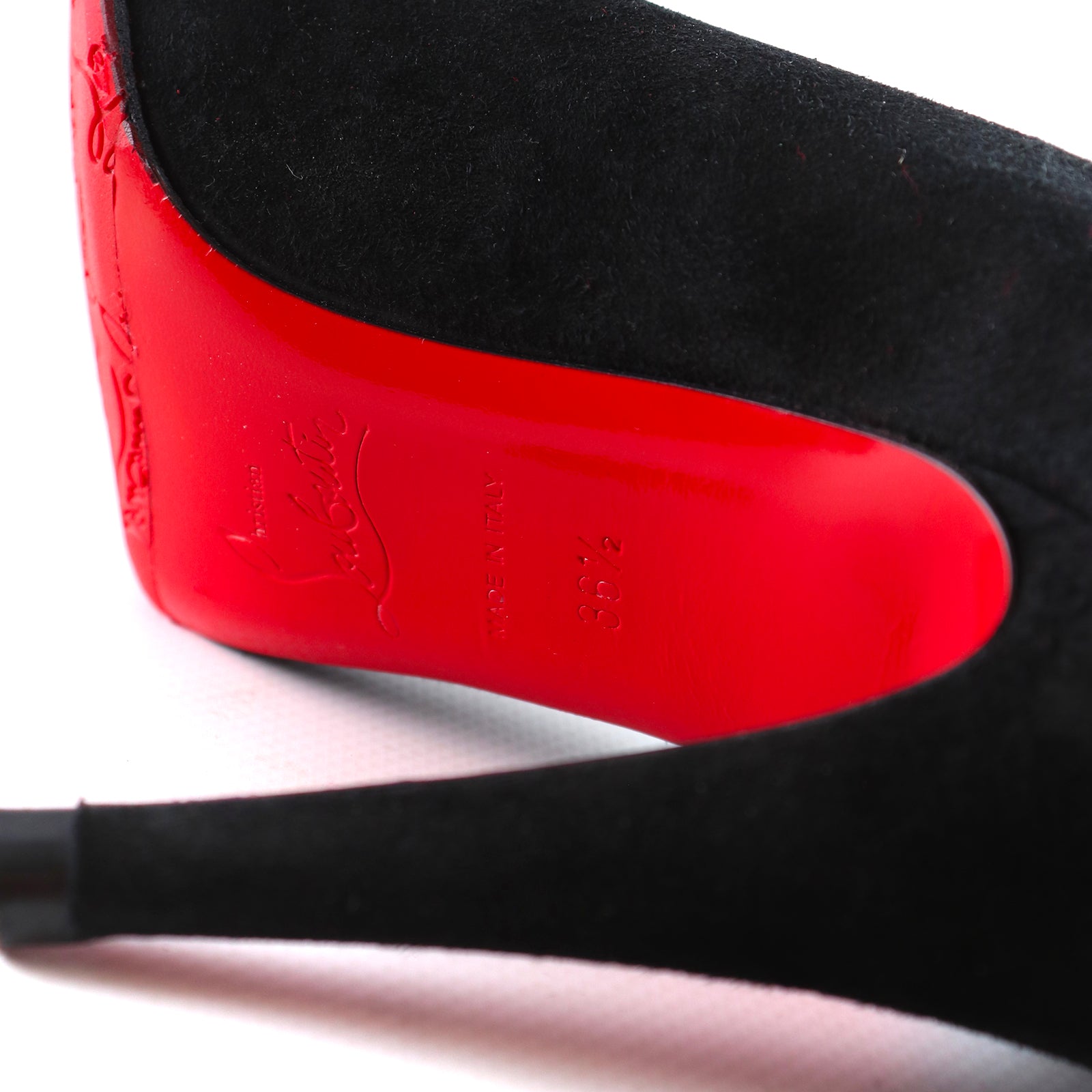 LOUBOUTIN - Escarpins Ron Ron en suède noir (T36,5)