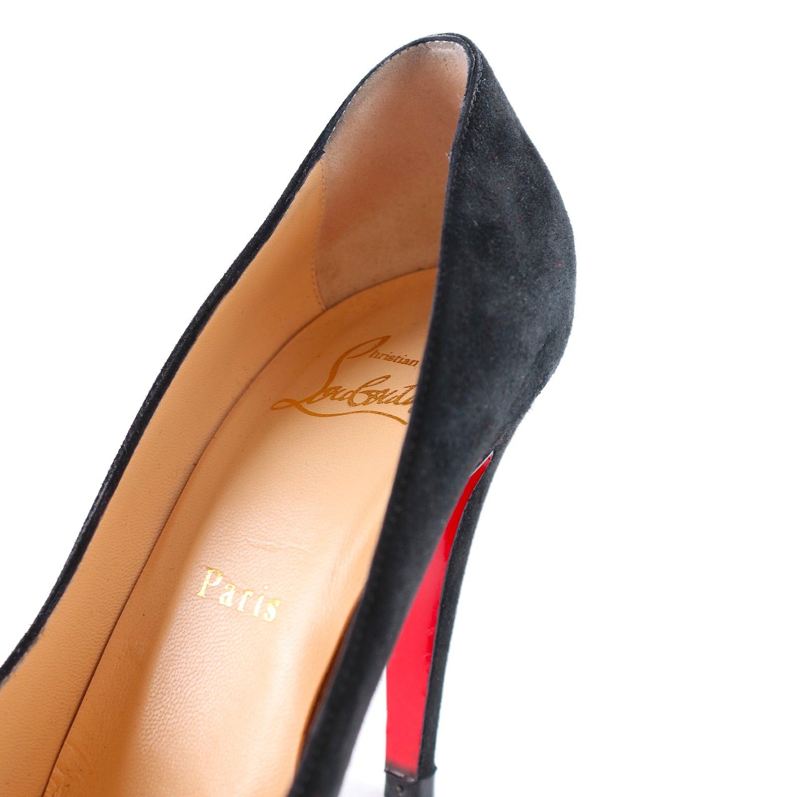 LOUBOUTIN - Escarpins Ron Ron en suède noir (T36,5)
