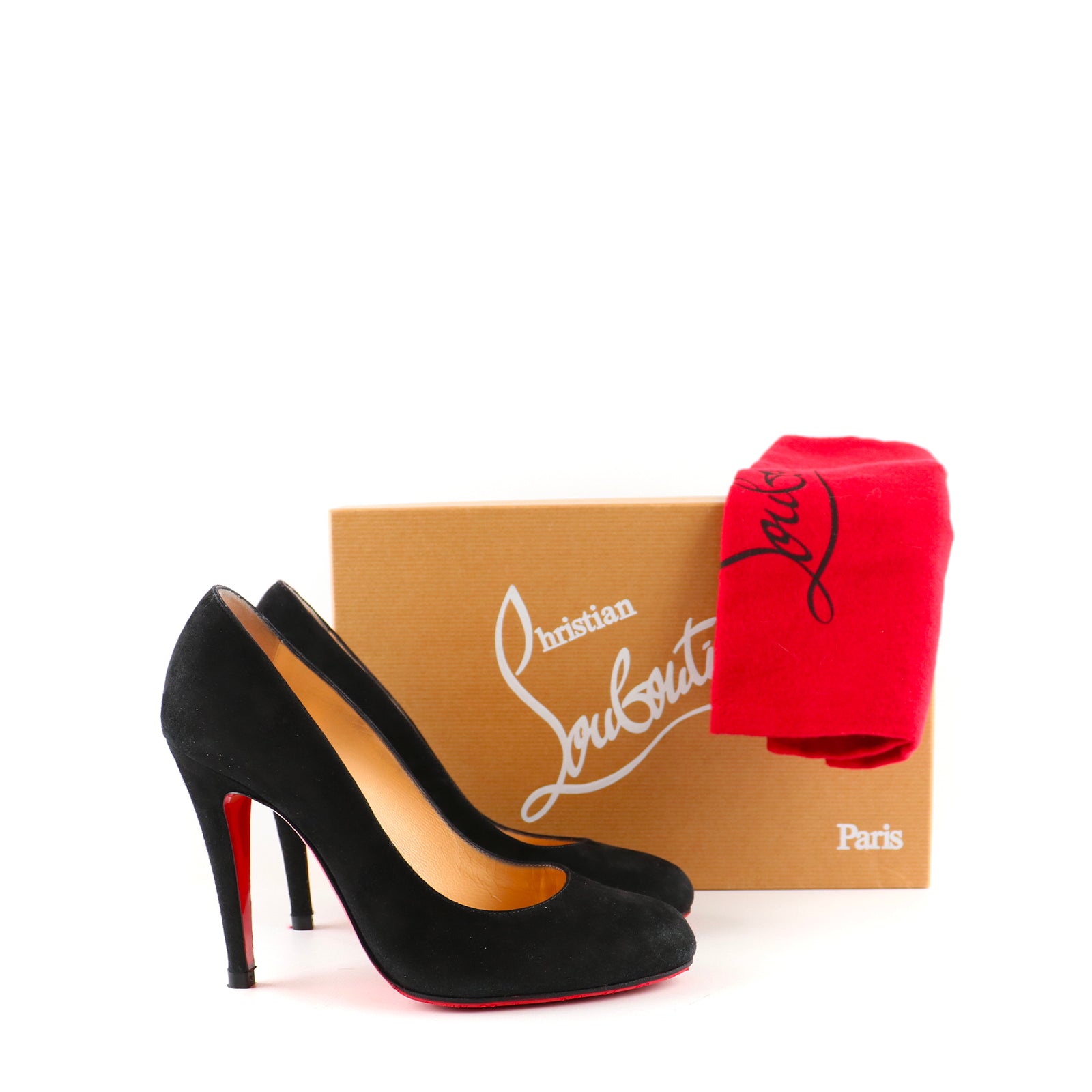 LOUBOUTIN - Escarpins Ron Ron en suède noir (T36,5)