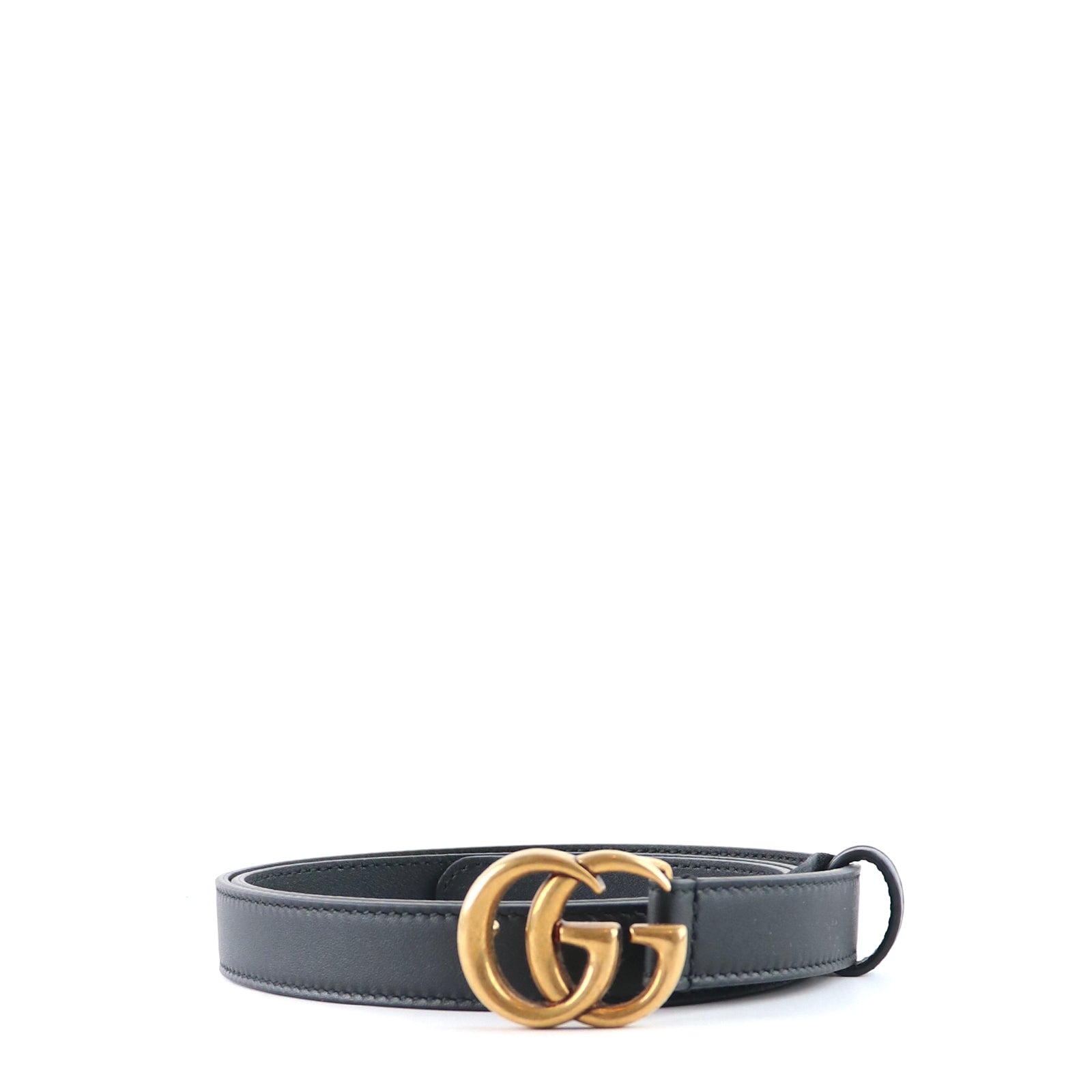 GUCCI - Ceinture GG Marmont en cuir noir (T85)
