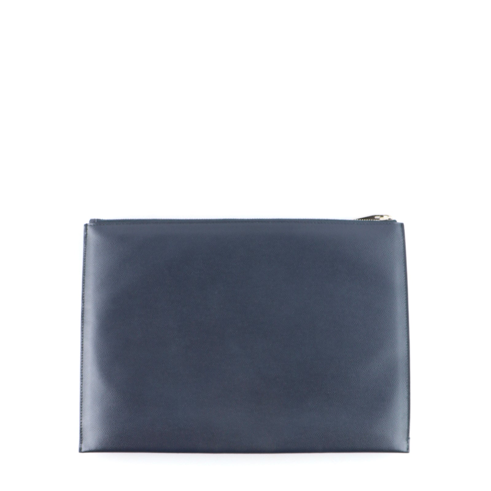 SAINT LAURENT - Pochette en cuir grainé bleu marine