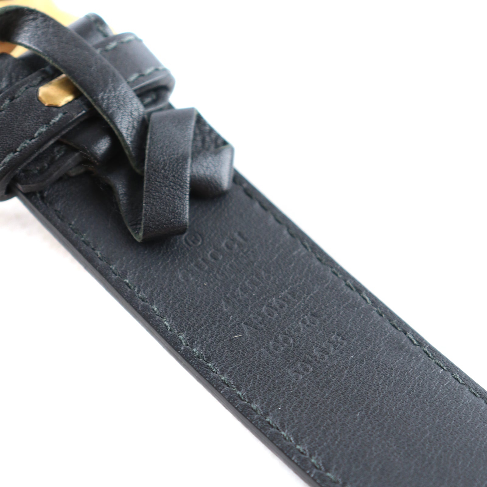 GUCCI - Ceinture GG Marmont en cuir noir (T100)