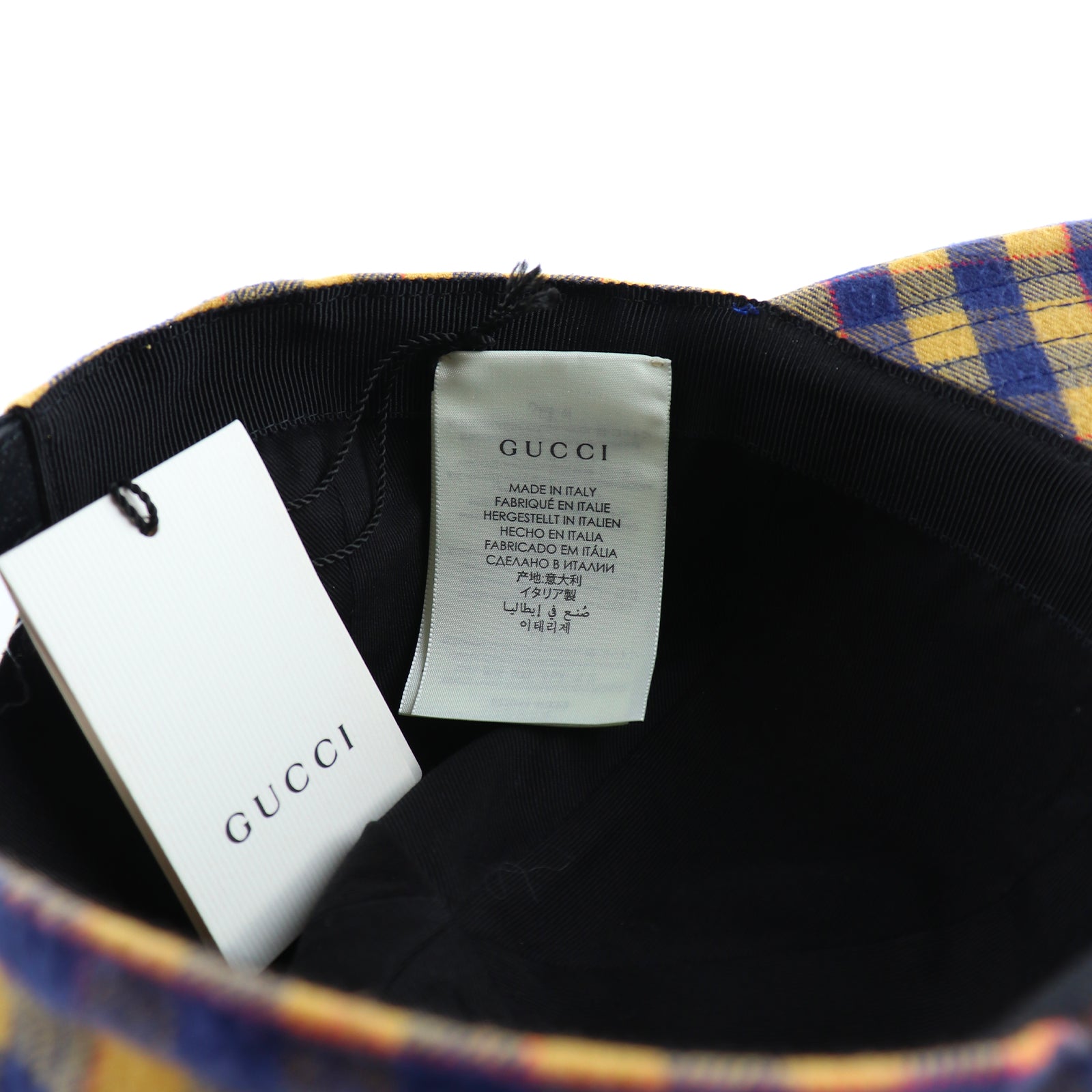 GUCCI - Casquette Gucci Orgasmique en toile bleu et jaune