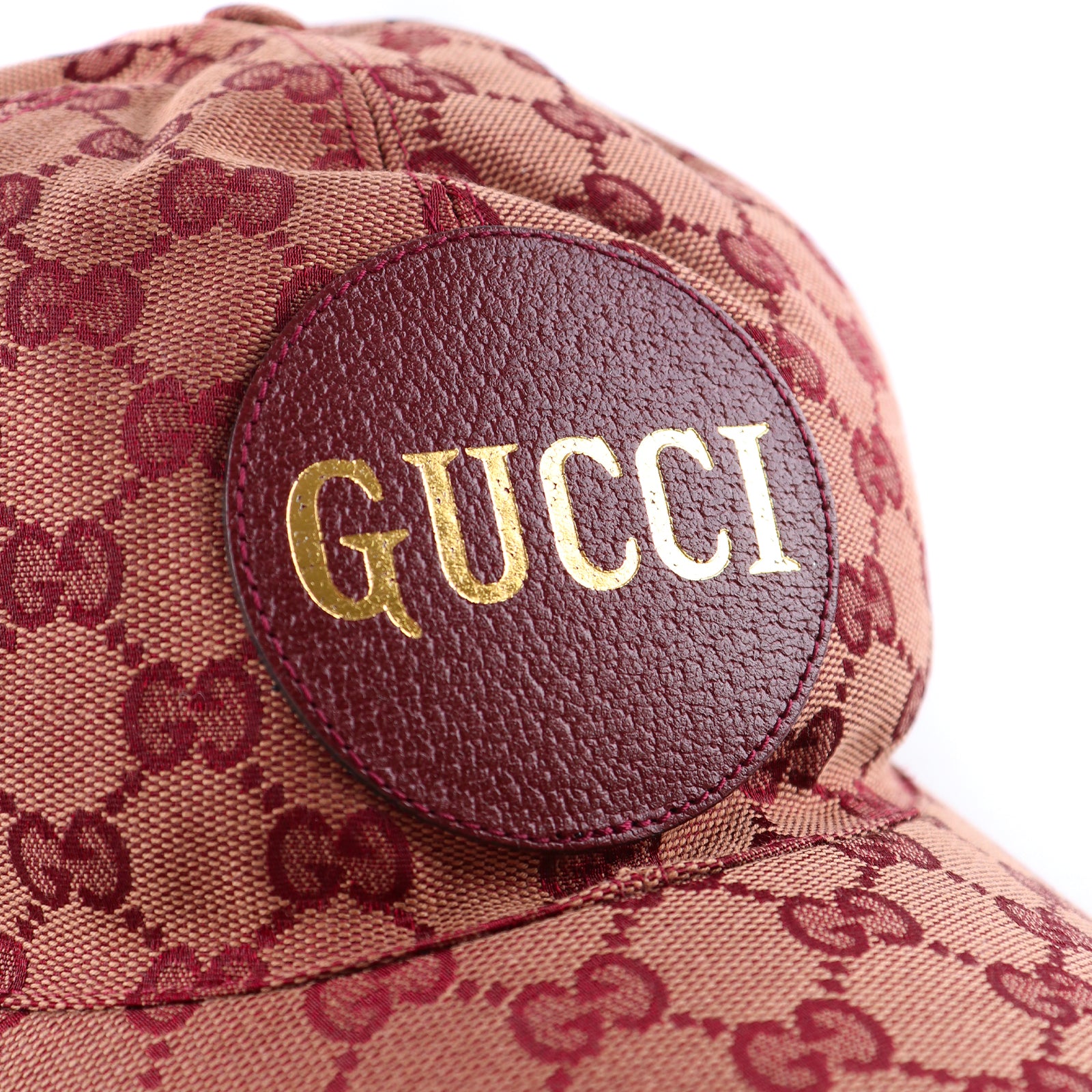GUCCI - Casquette en toile bordeaux GG