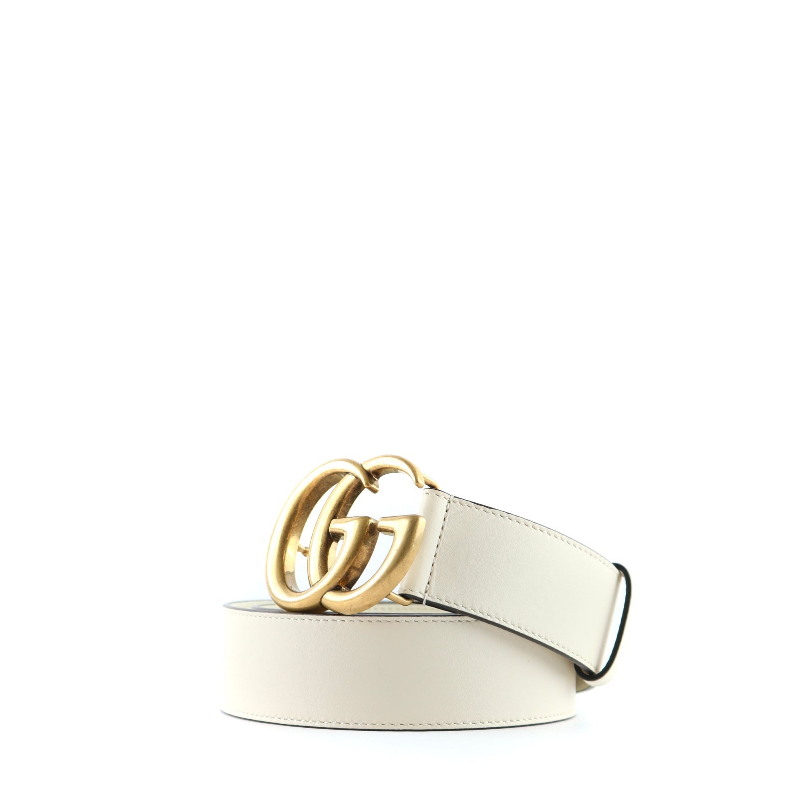 GUCCI - Ceinture GG Marmont en cuir blanc (T95)