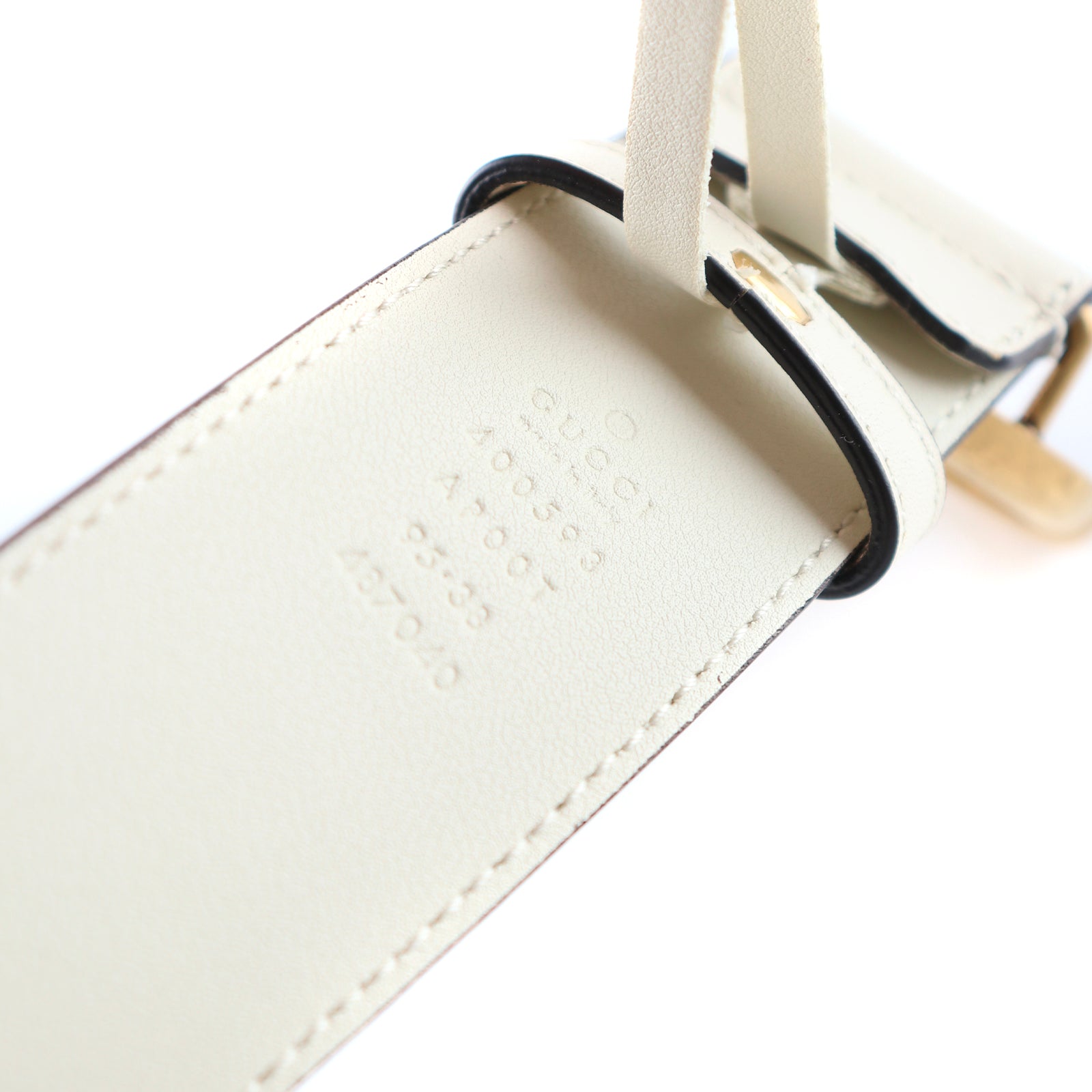 GUCCI - Ceinture GG Marmont en cuir blanc (T95)