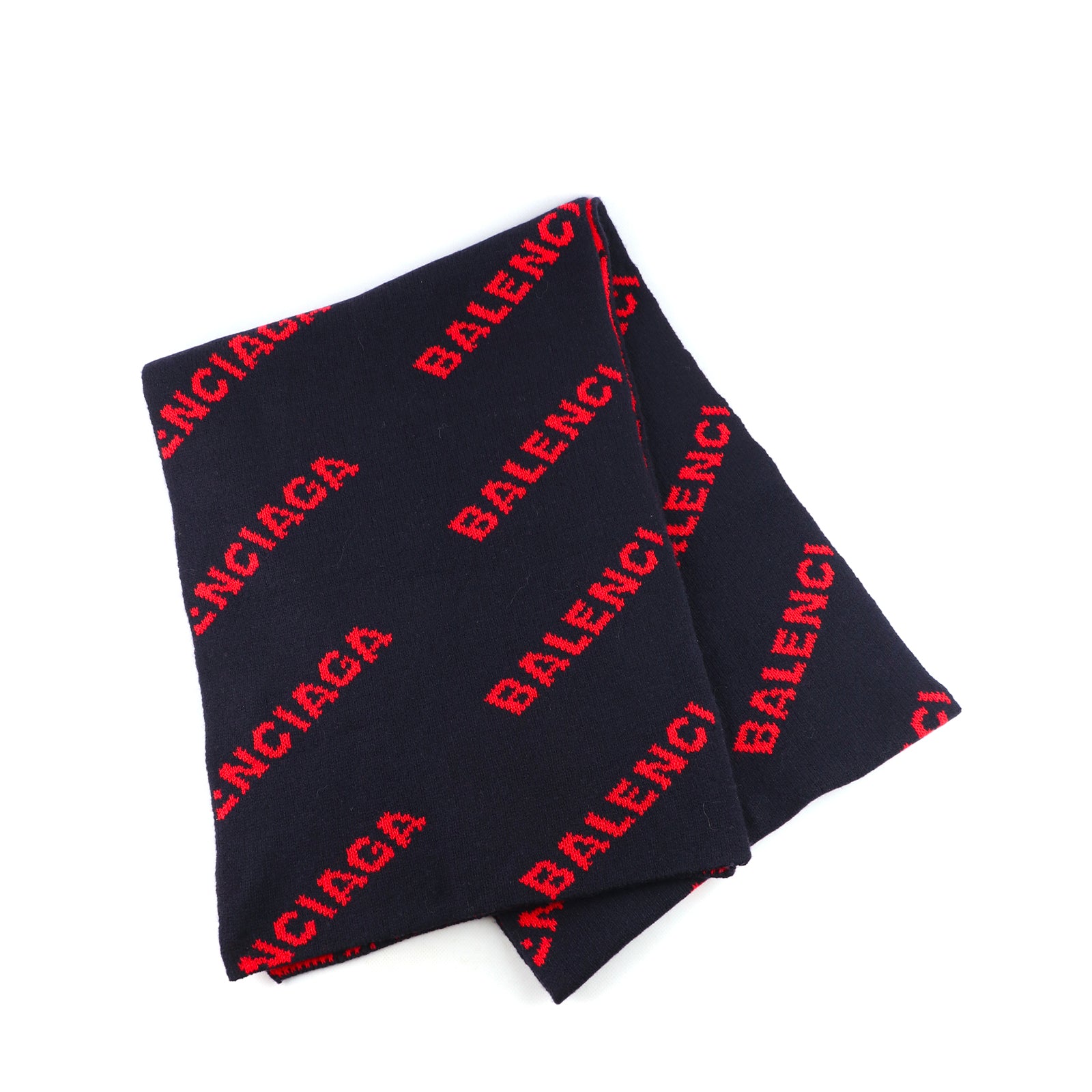 BALENCIAGA - Monogrammed wool scarf