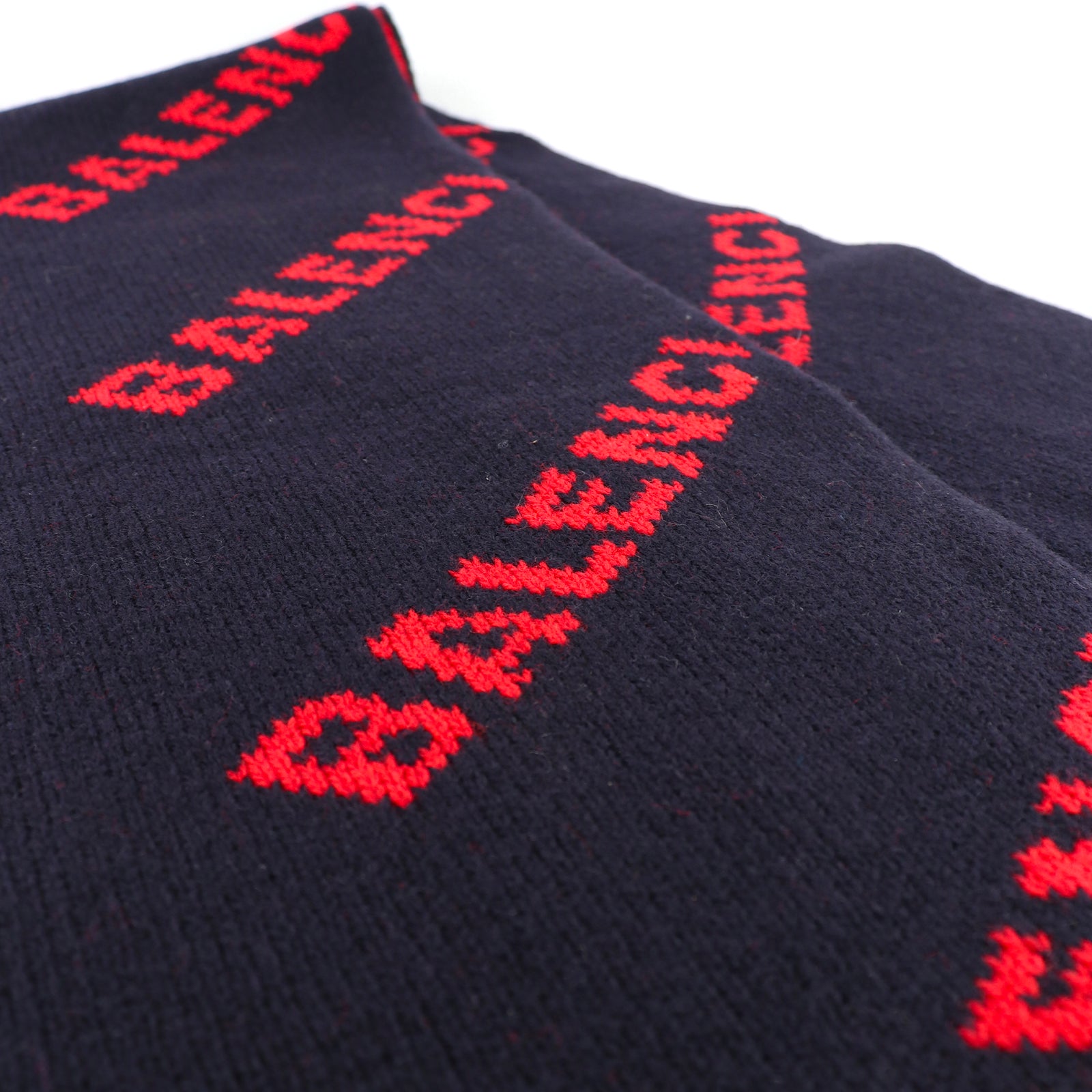 BALENCIAGA - Monogrammed wool scarf