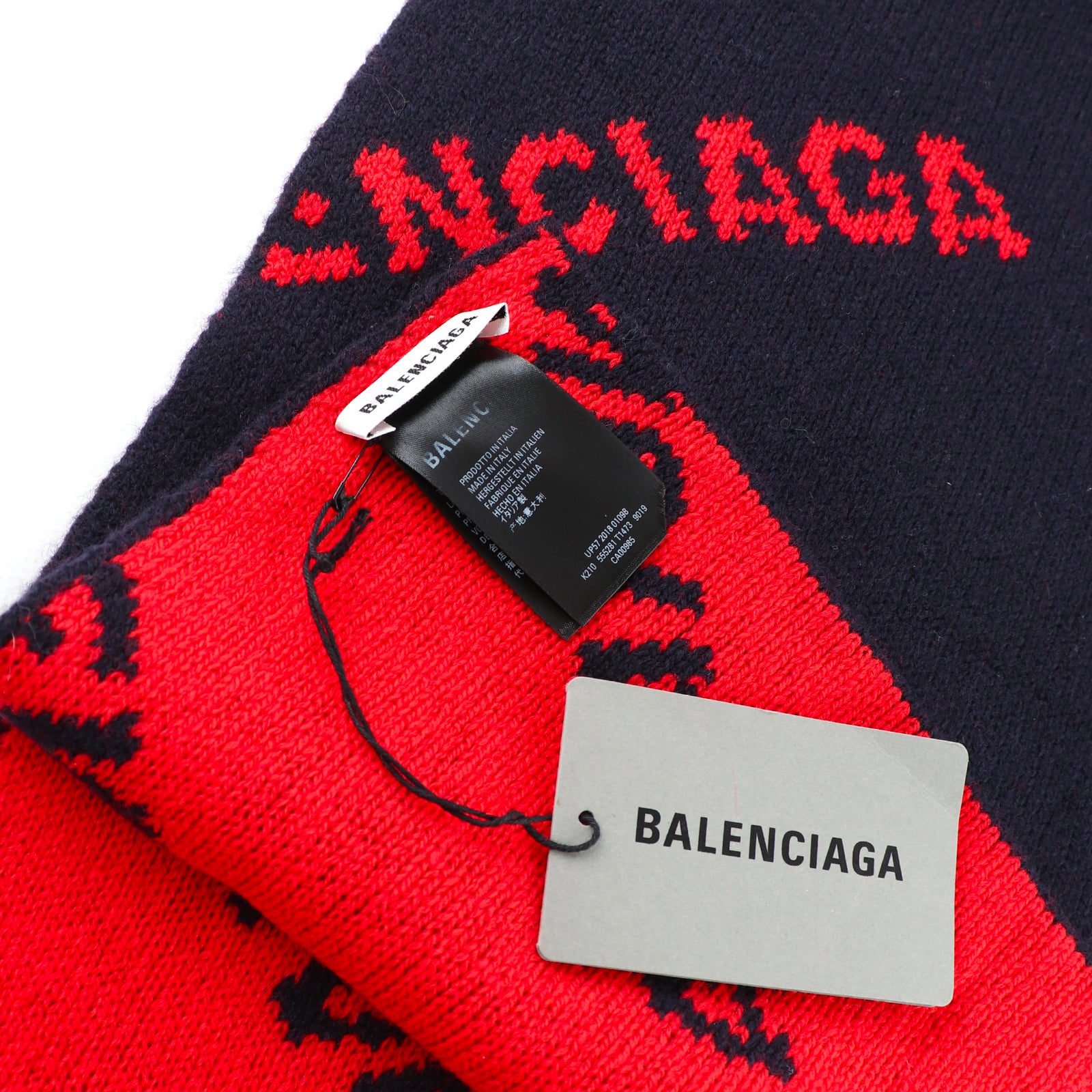BALENCIAGA - Monogrammed wool scarf