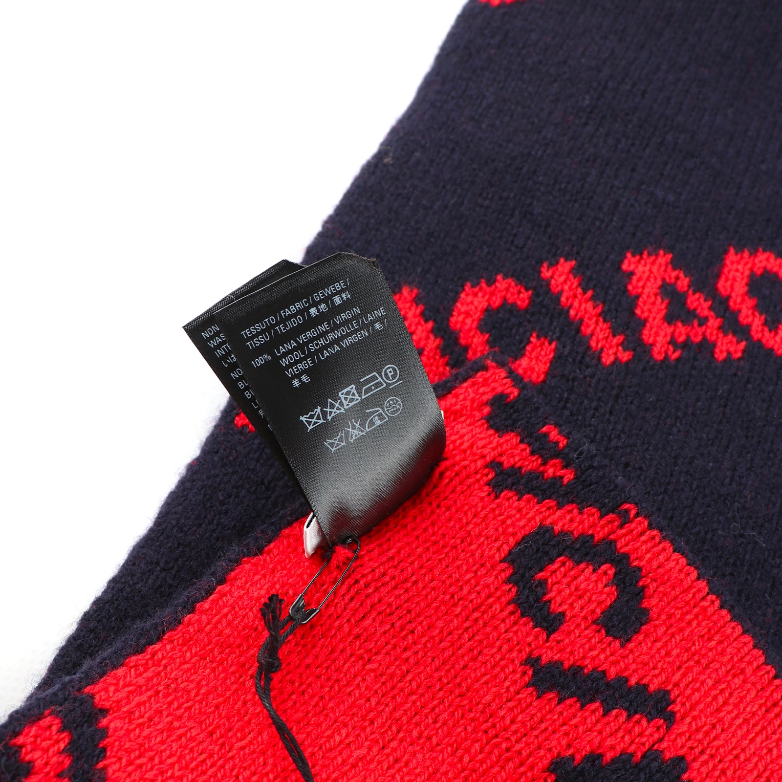 BALENCIAGA - Monogrammed wool scarf