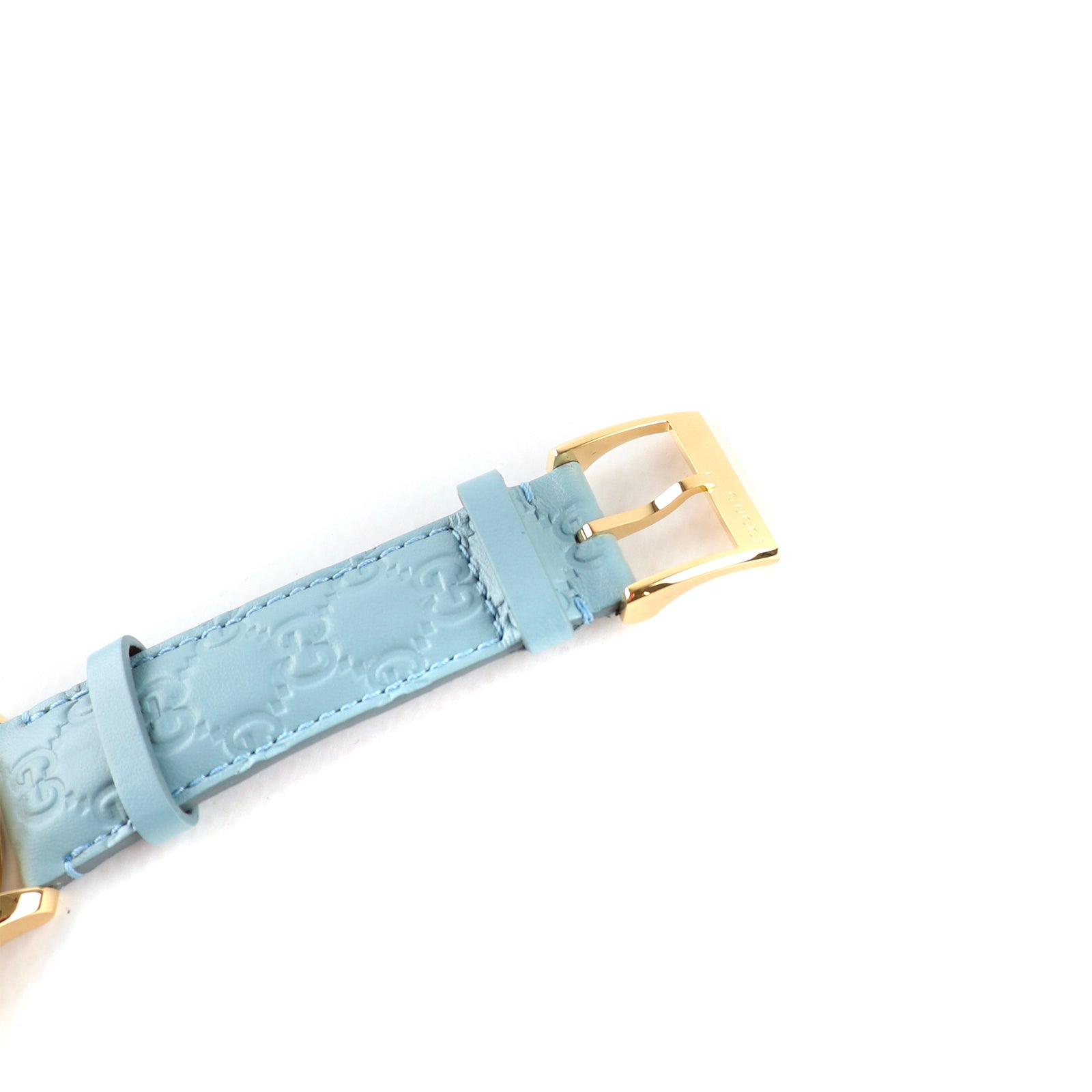 GUCCI - Montre G-Timeless en cuir bleu embossé GG