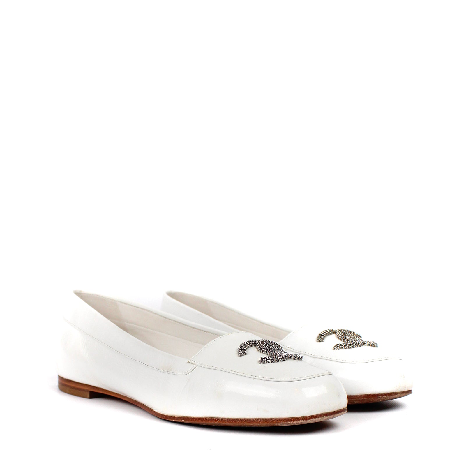 CHANEL - Ballerines en cuir (T38,5)