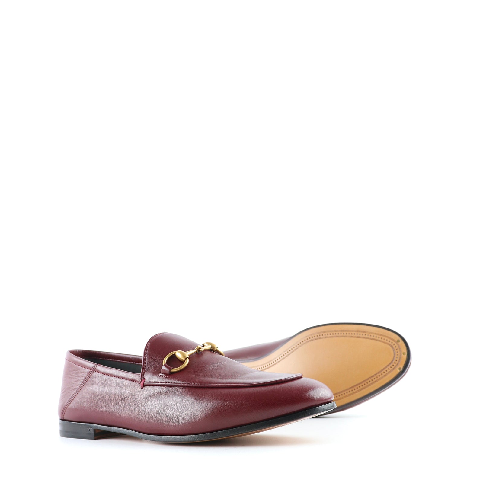 GUCCI - Mocassins Jordaan en cuir bordeaux (T37,5)