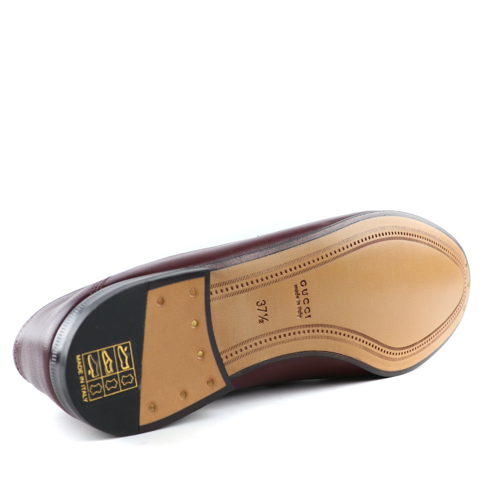GUCCI - Mocassins Jordaan en cuir bordeaux (T37,5)