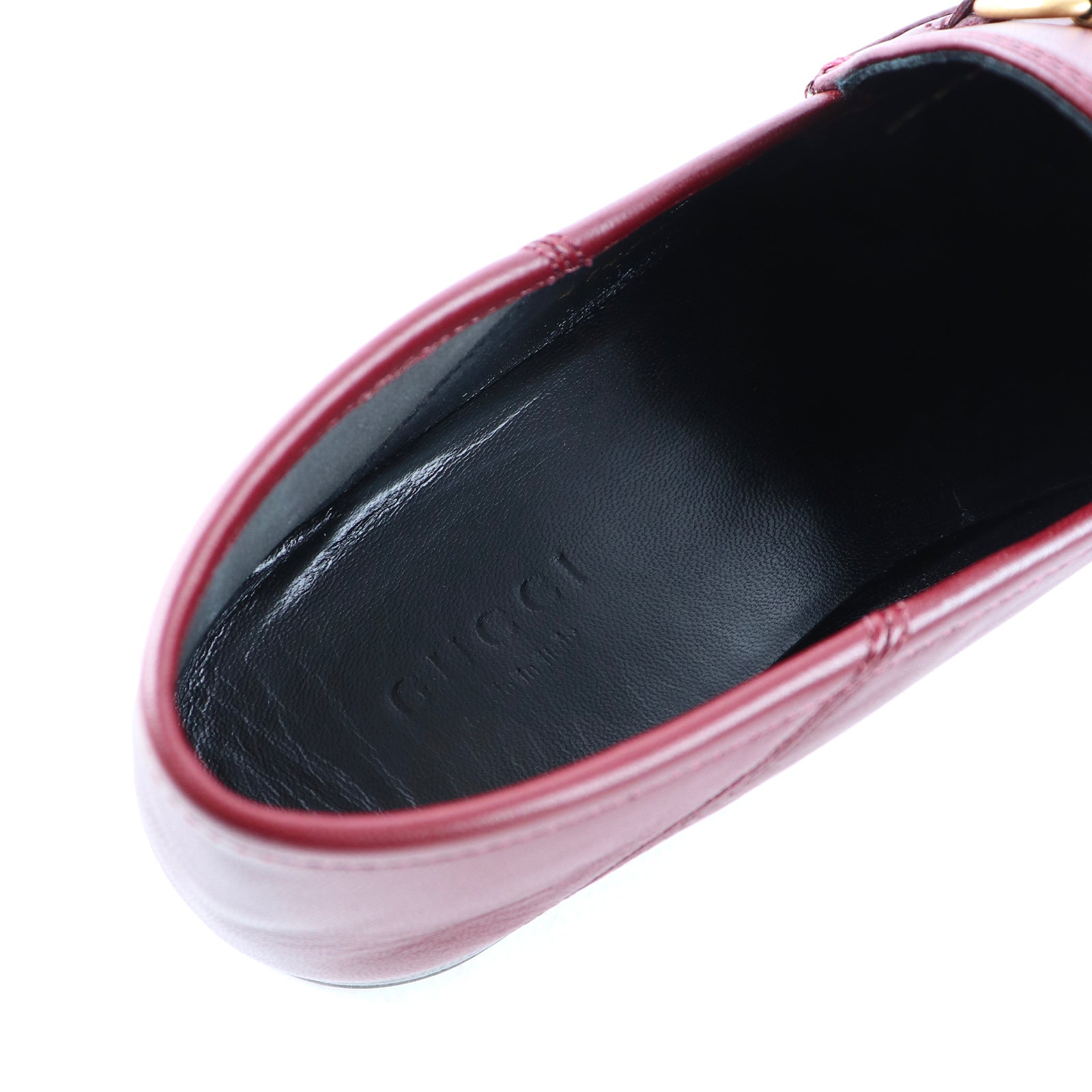 GUCCI - Mocassins Jordaan en cuir bordeaux (T37,5)