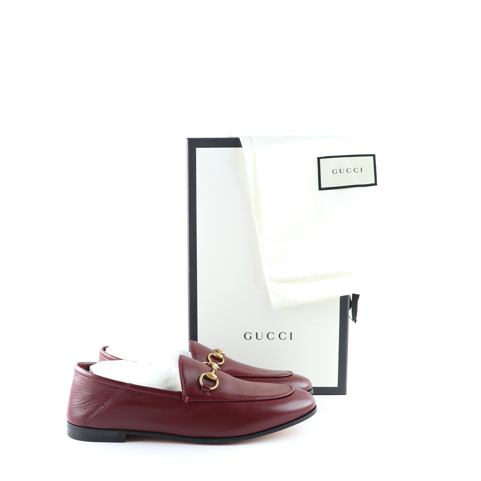GUCCI - Mocassins Jordaan en cuir bordeaux (T37,5)