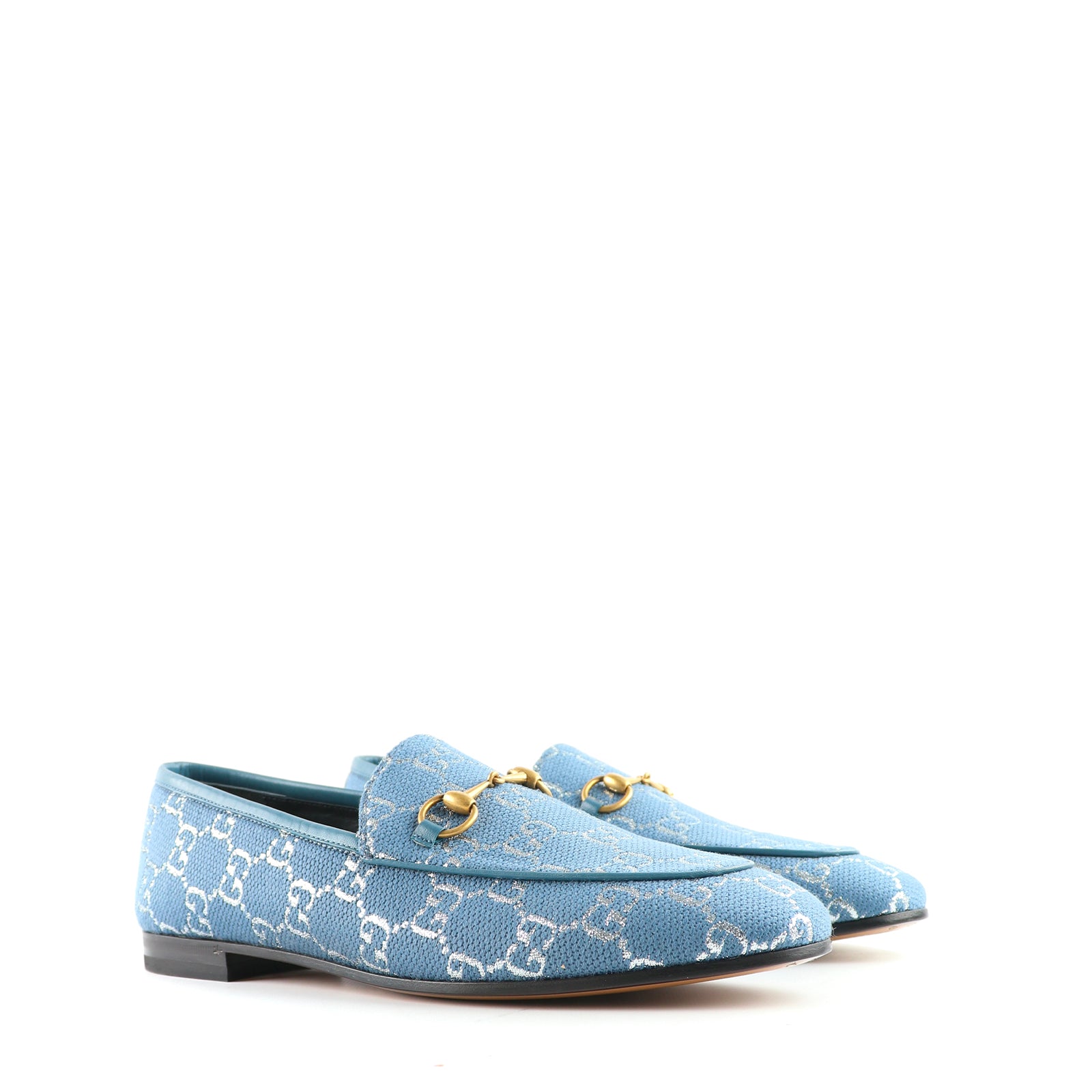 GUCCI - Mocassins Jordaan en toile bleue (T39,5)