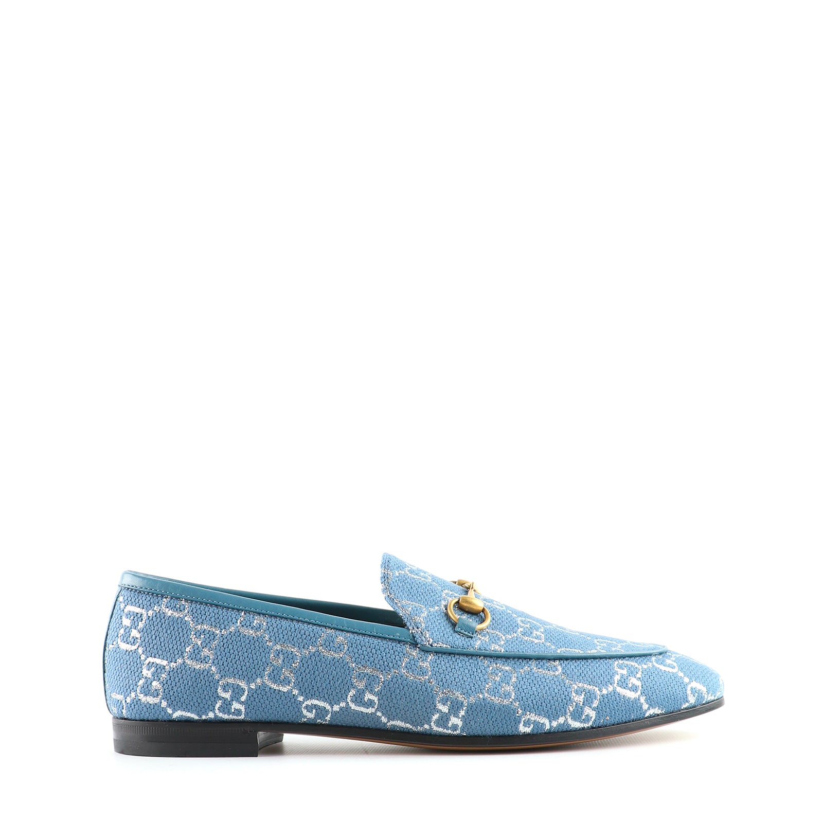 GUCCI - Mocassins Jordaan en toile bleue (T39,5)