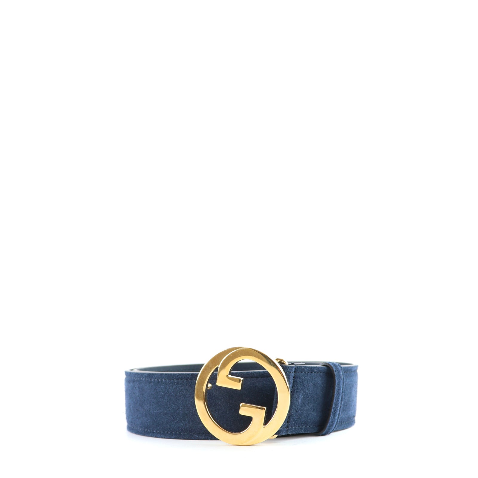 GUCCI - Ceinture GG Blondie en daim bleu nuit (T80)