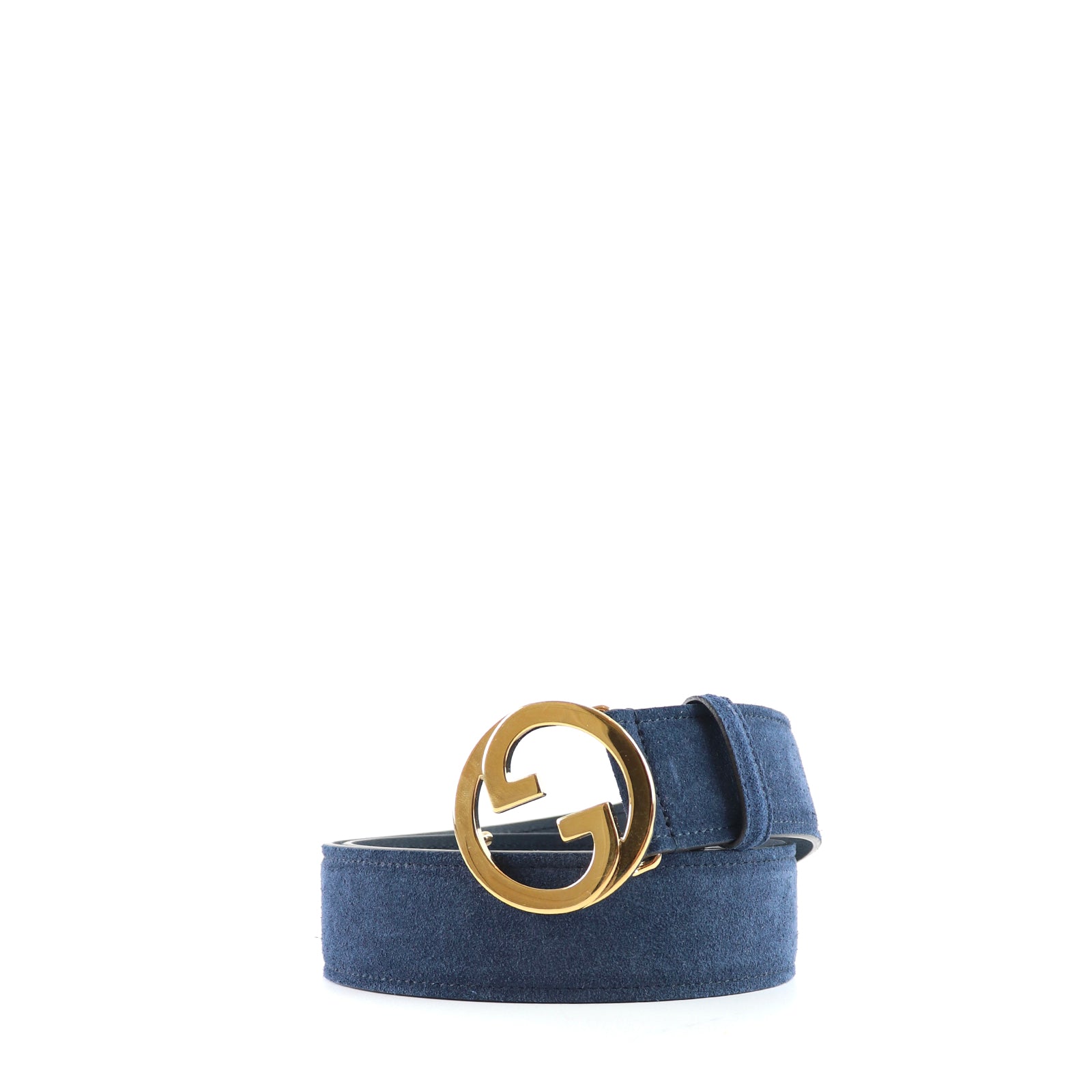 GUCCI - Ceinture GG Blondie en daim bleu nuit (T80)