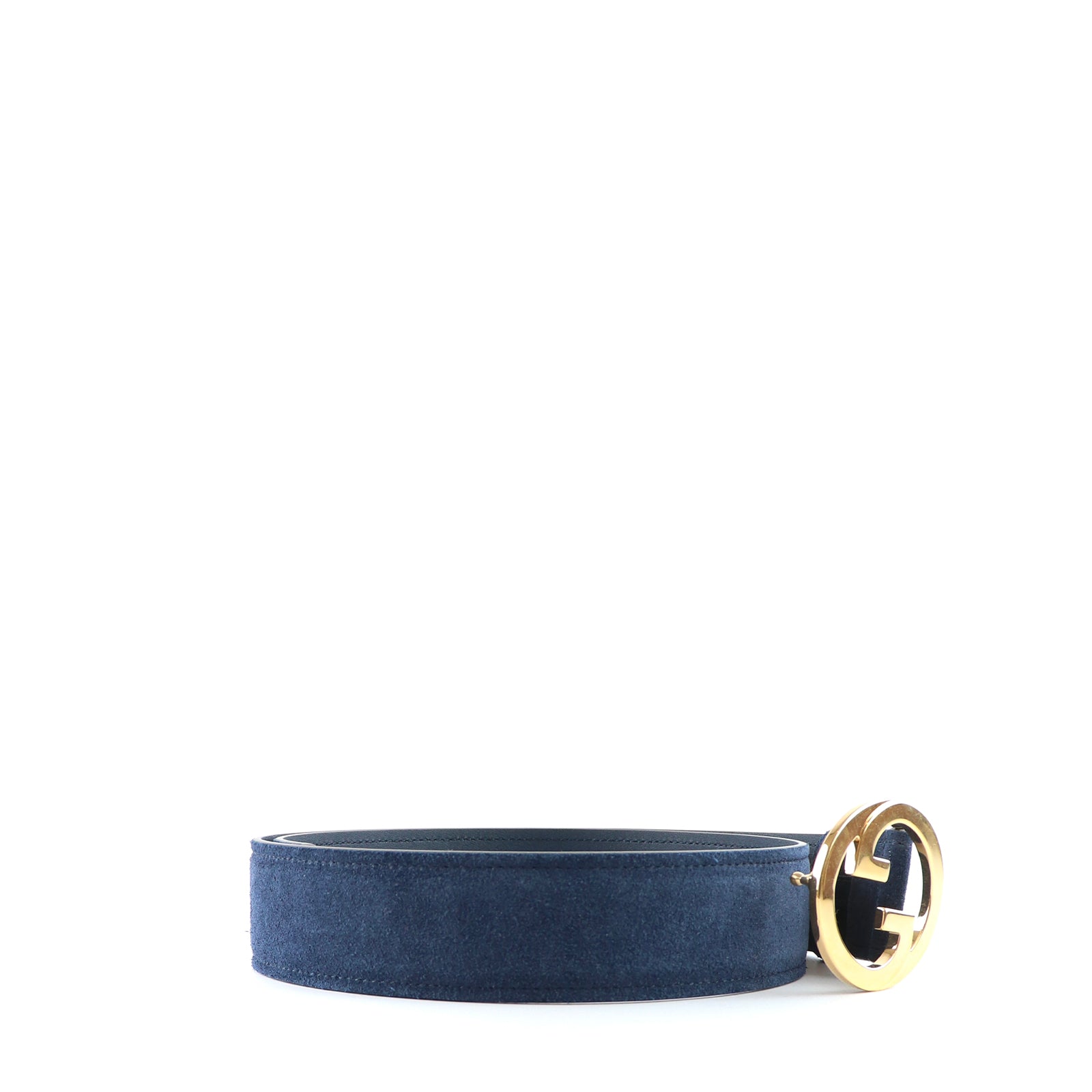 GUCCI - Ceinture GG Blondie en daim bleu nuit (T80)