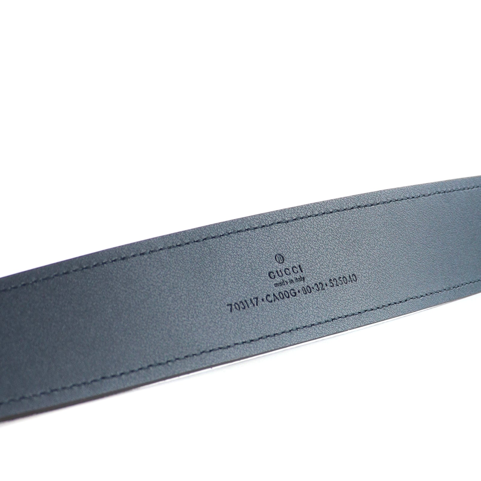 GUCCI - Ceinture GG Blondie en daim bleu nuit (T80)