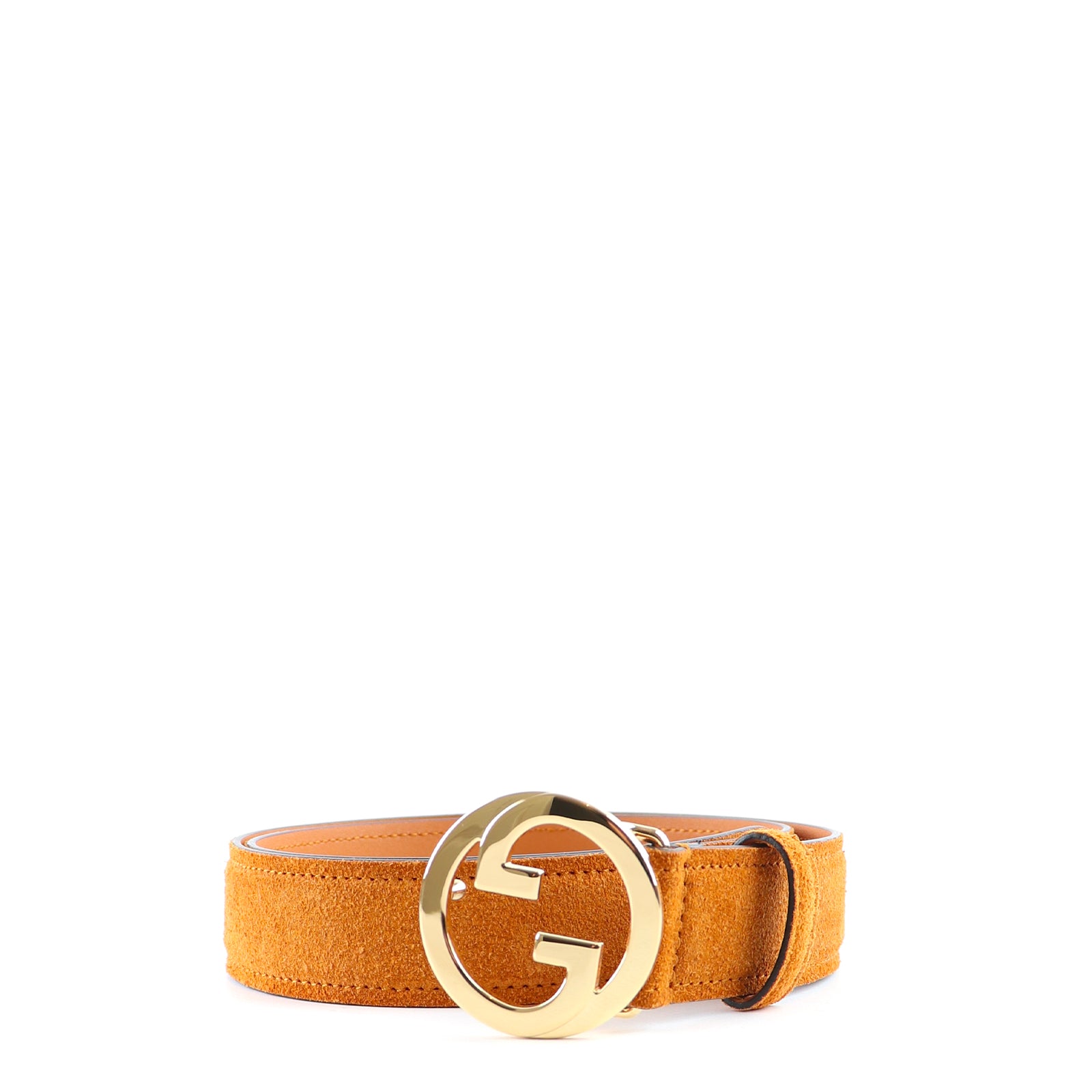 GUCCI - Ceinture GG Blondie en daim marron (T80)