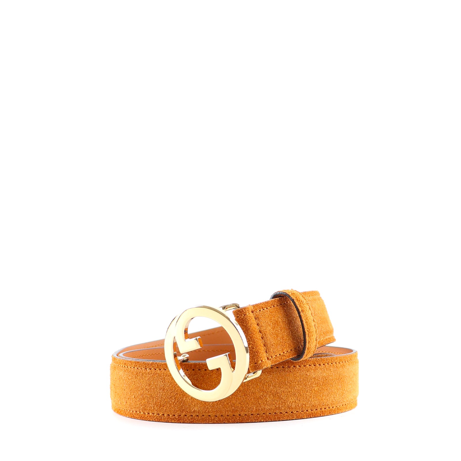 GUCCI - Ceinture GG Blondie en daim marron (T80)
