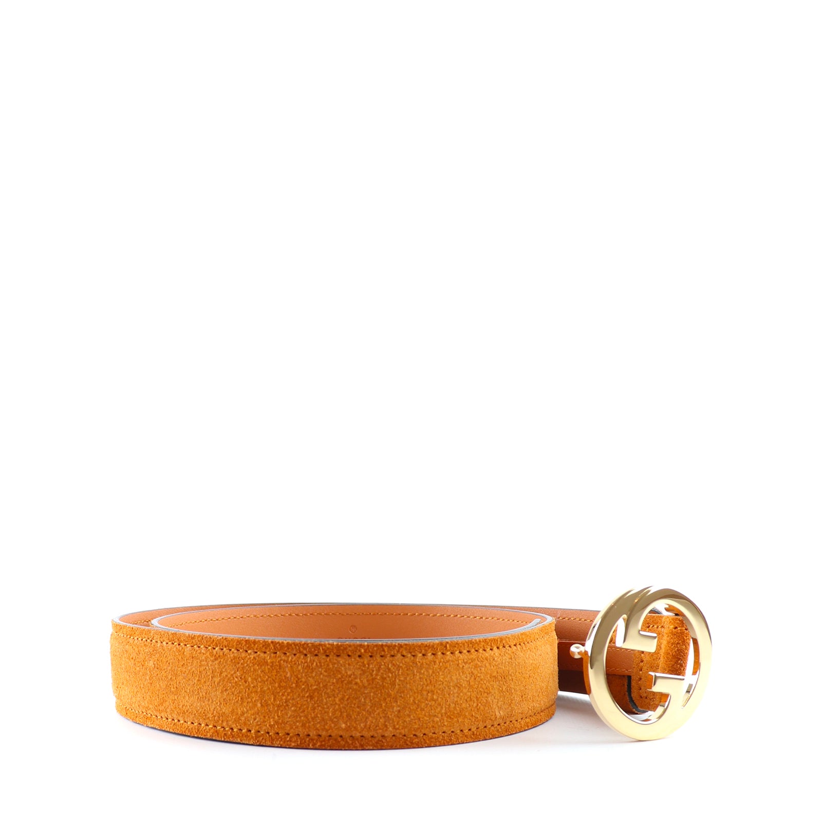 GUCCI - Ceinture GG Blondie en daim marron (T80)