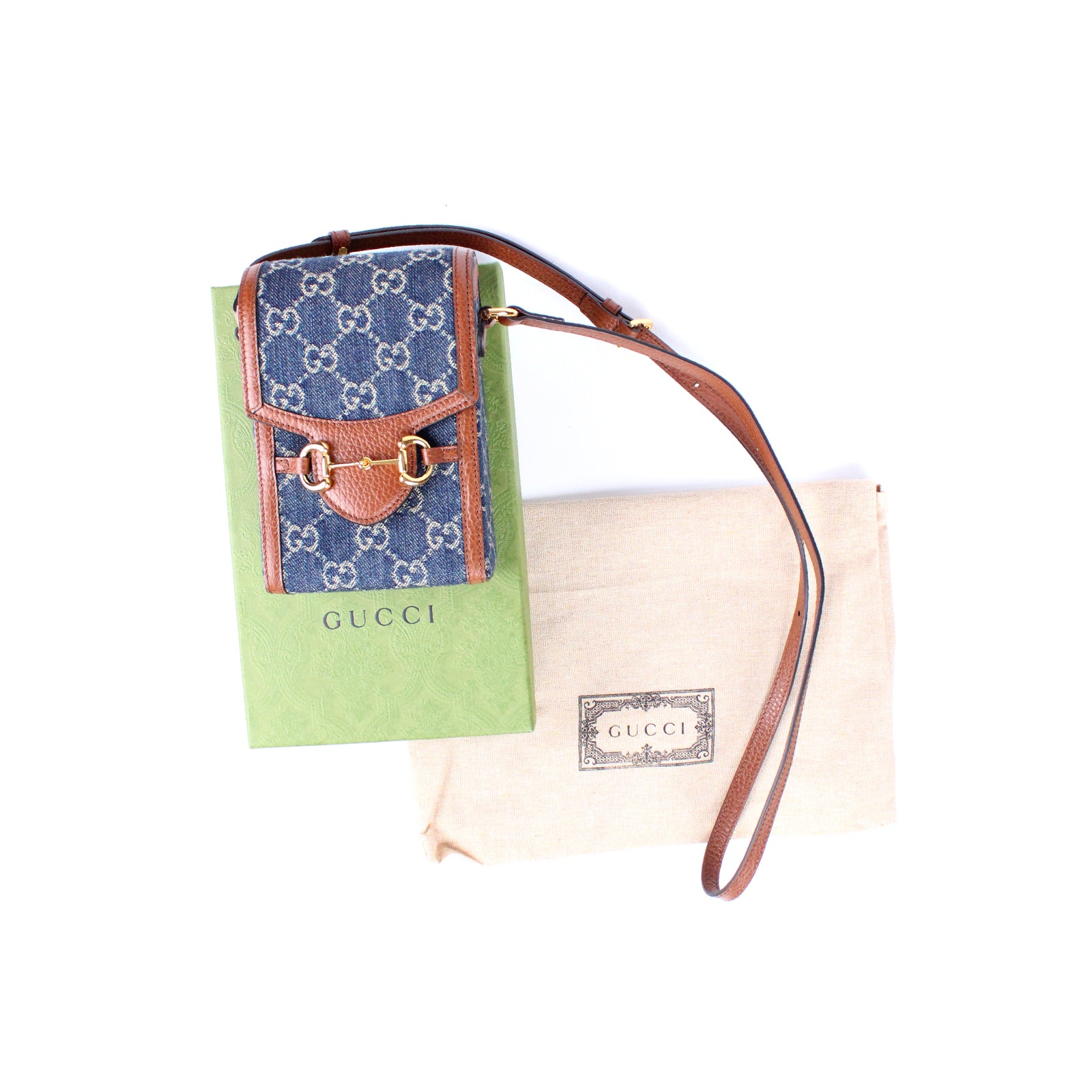 GUCCI - Mini sac 1955 détail Mors en denim