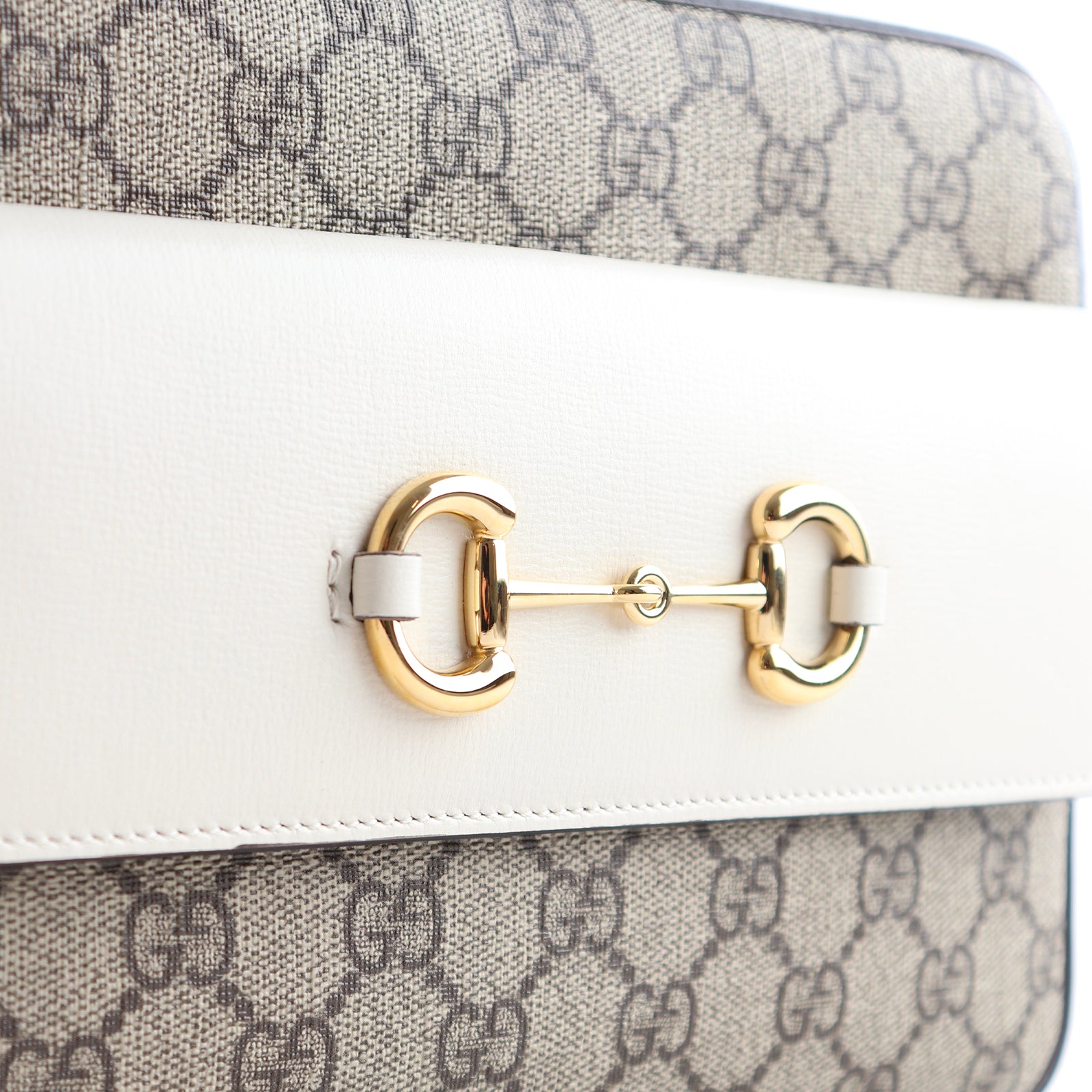 GUCCI - Horsebit 1955 shoulder bag in leather and canvas