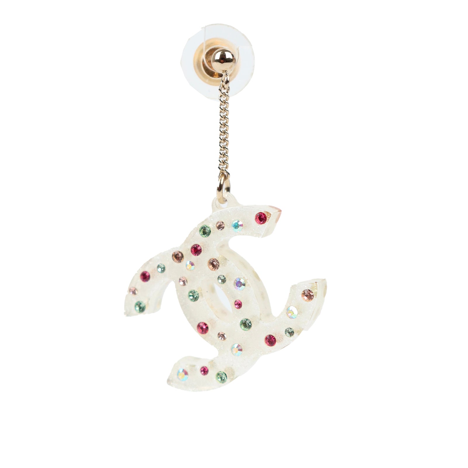 CHANEL - Boucles d'oreilles en résine CC
