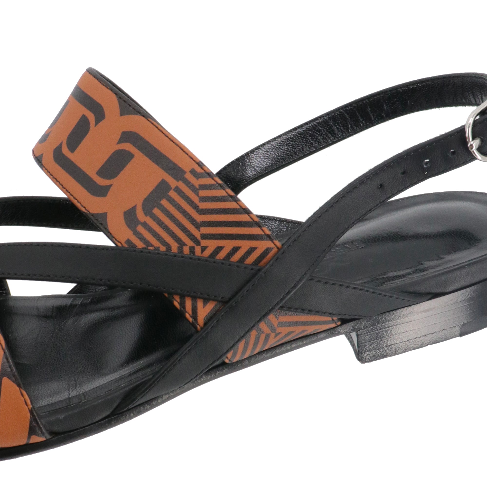 HERMÈS - Hermès Adélaïde sandals in black and brown leather (size 37)