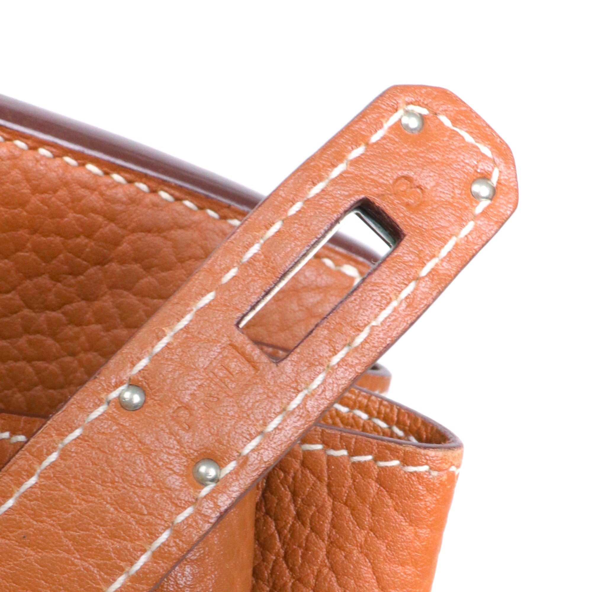 HERMÈS - Sac à main Birkin 35 Hermès en cuir clémence gold