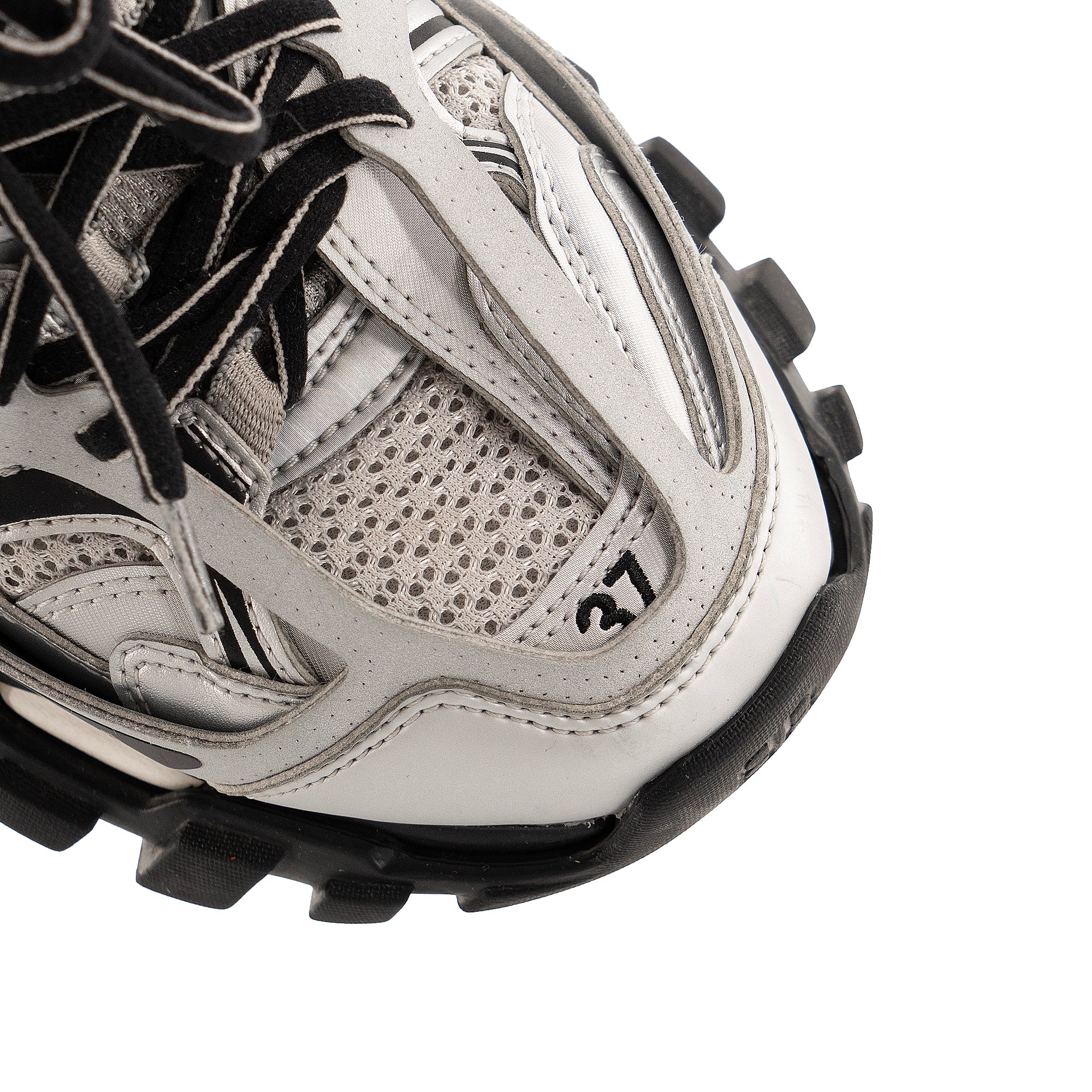 BALENCIAGA - Balenciaga Track sneakers in silver leather (T37)