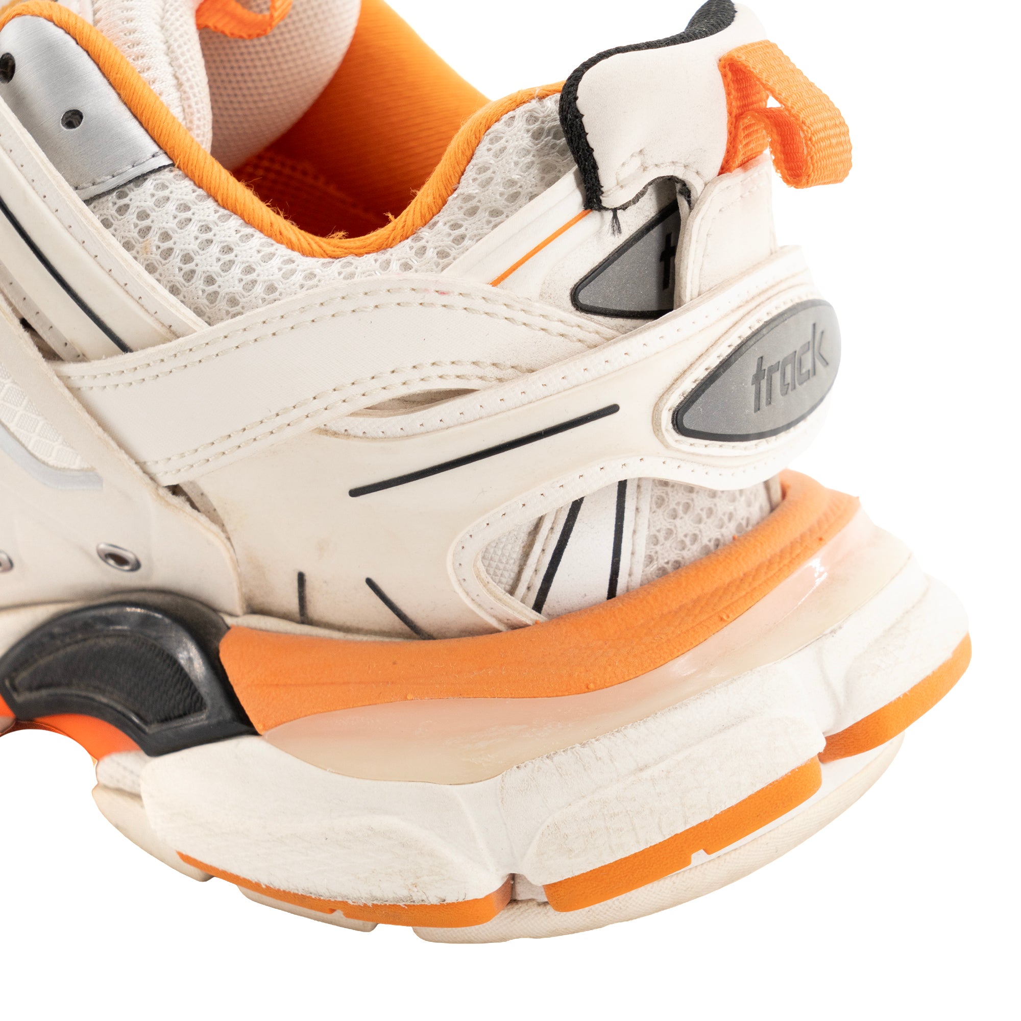 BALENCIAGA - Balenciaga Track sneakers in white and orange leather (T37)