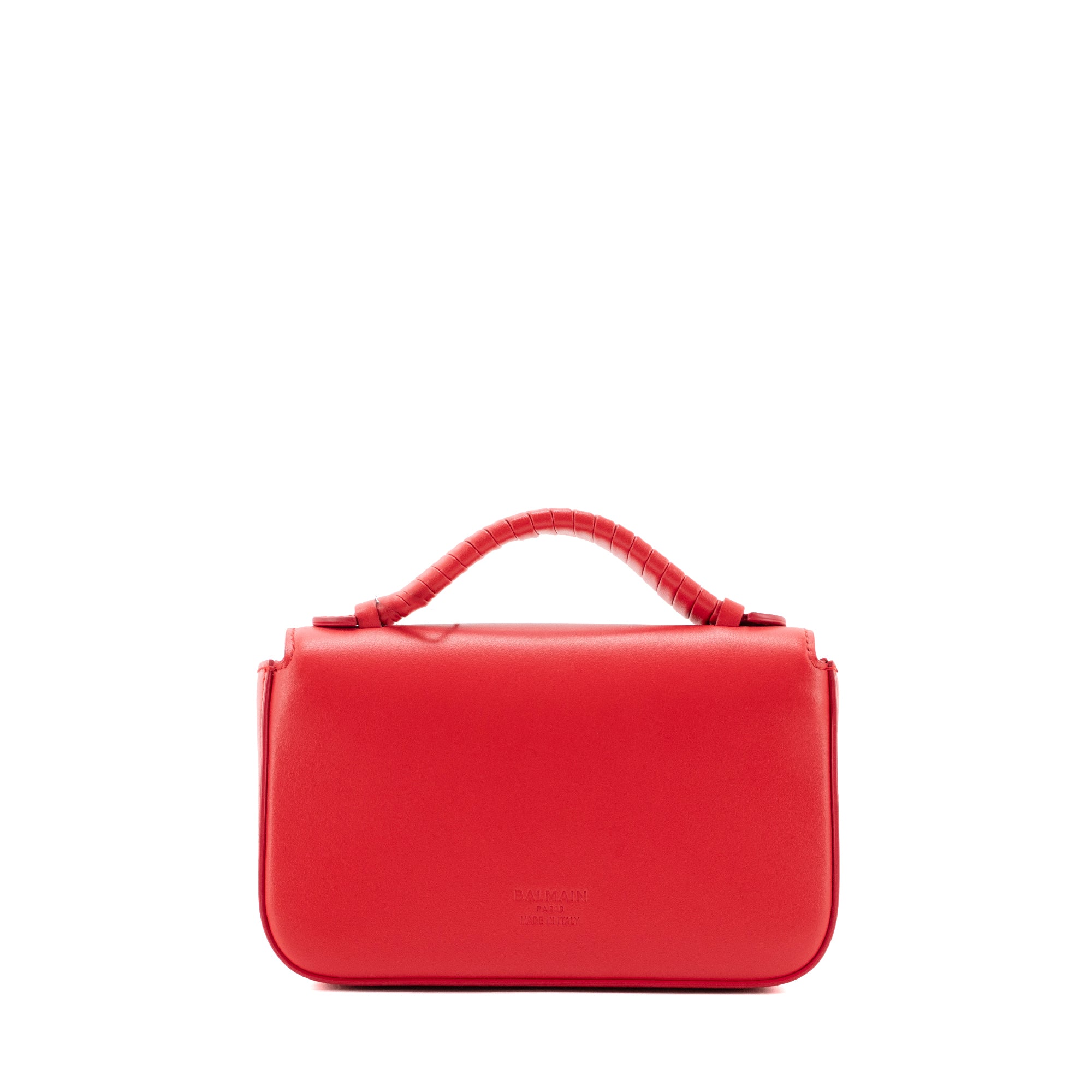 BALMAIN - Sac à bandoulière B-Buzz 17 Mini Balmain en cuir lisse rouge